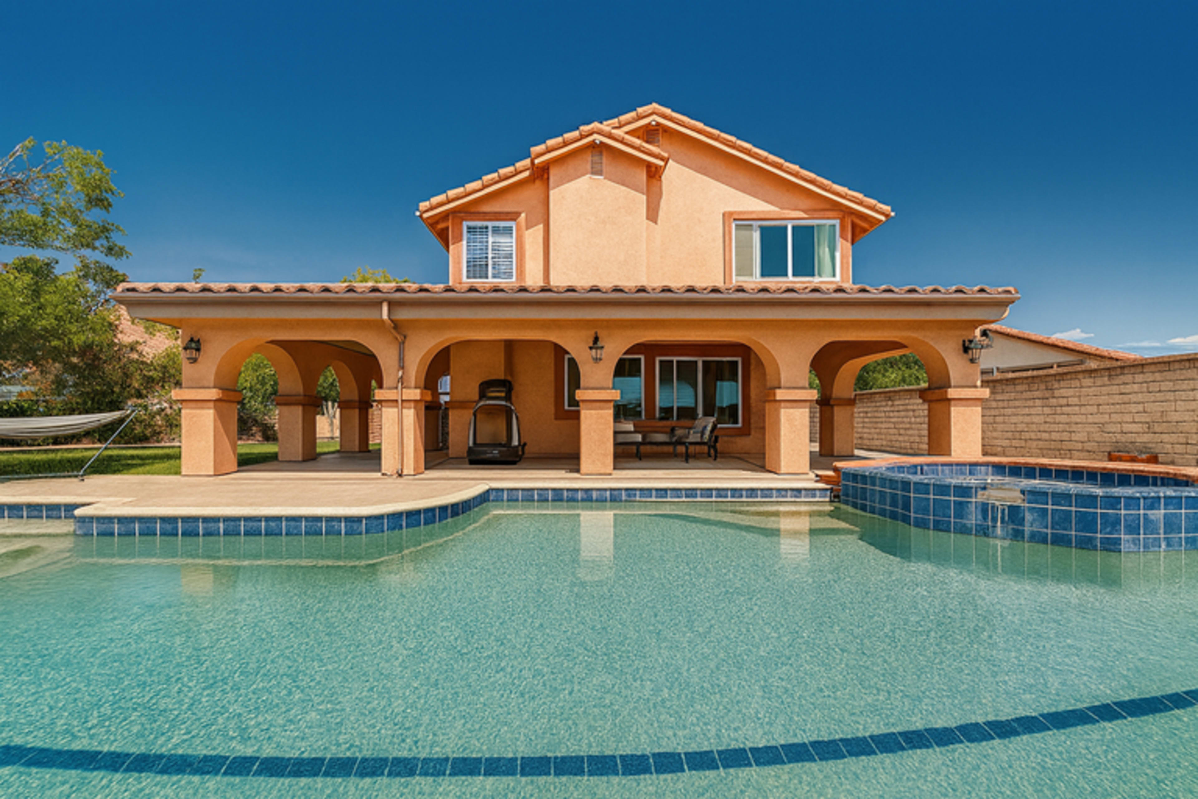 Sunny California Backyard with Pool and Mountain Views Image in Rancho Cucamonga, Rancho Cucamonga, CA