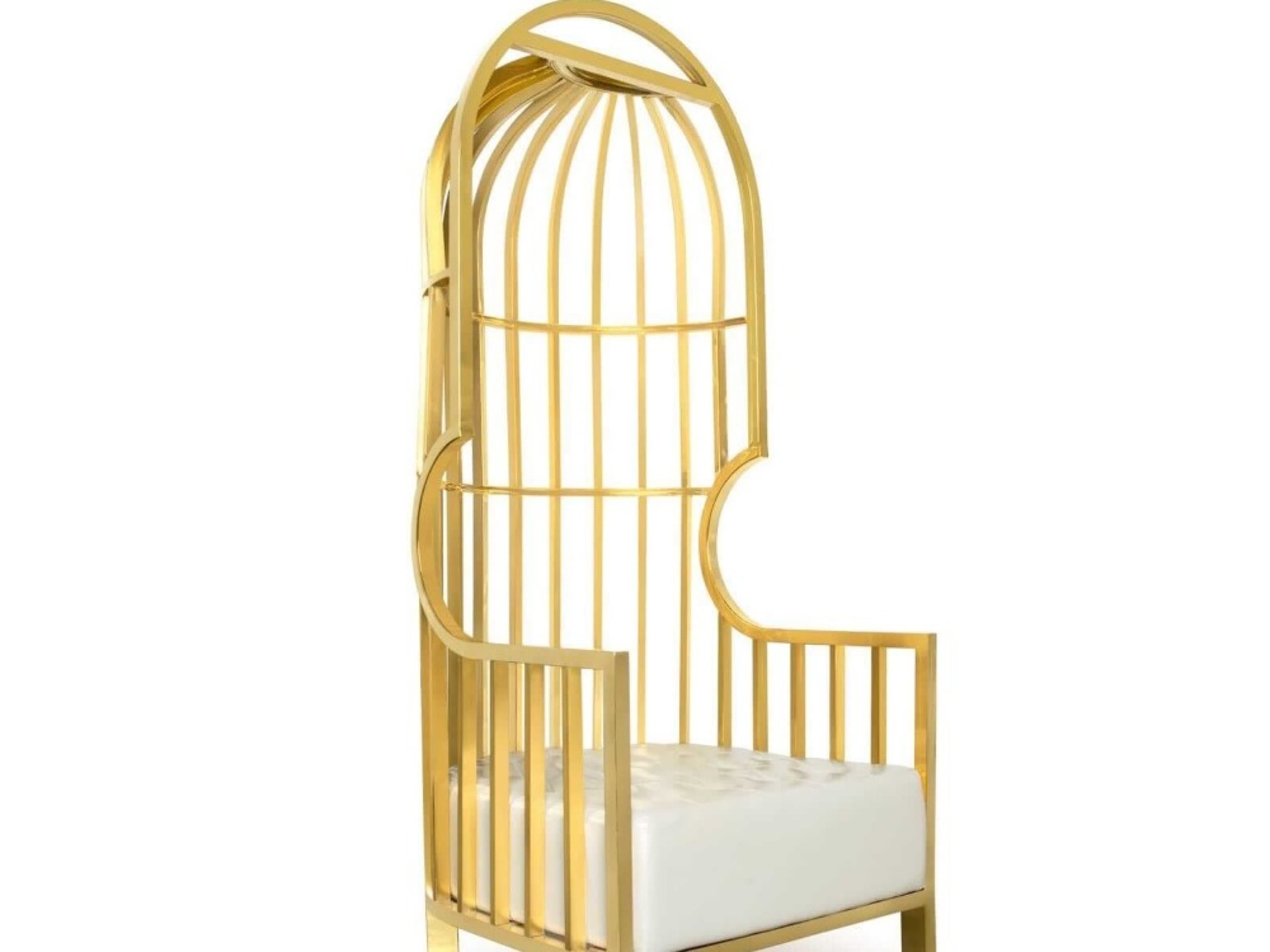 Gold_White Cage Canopy Chair