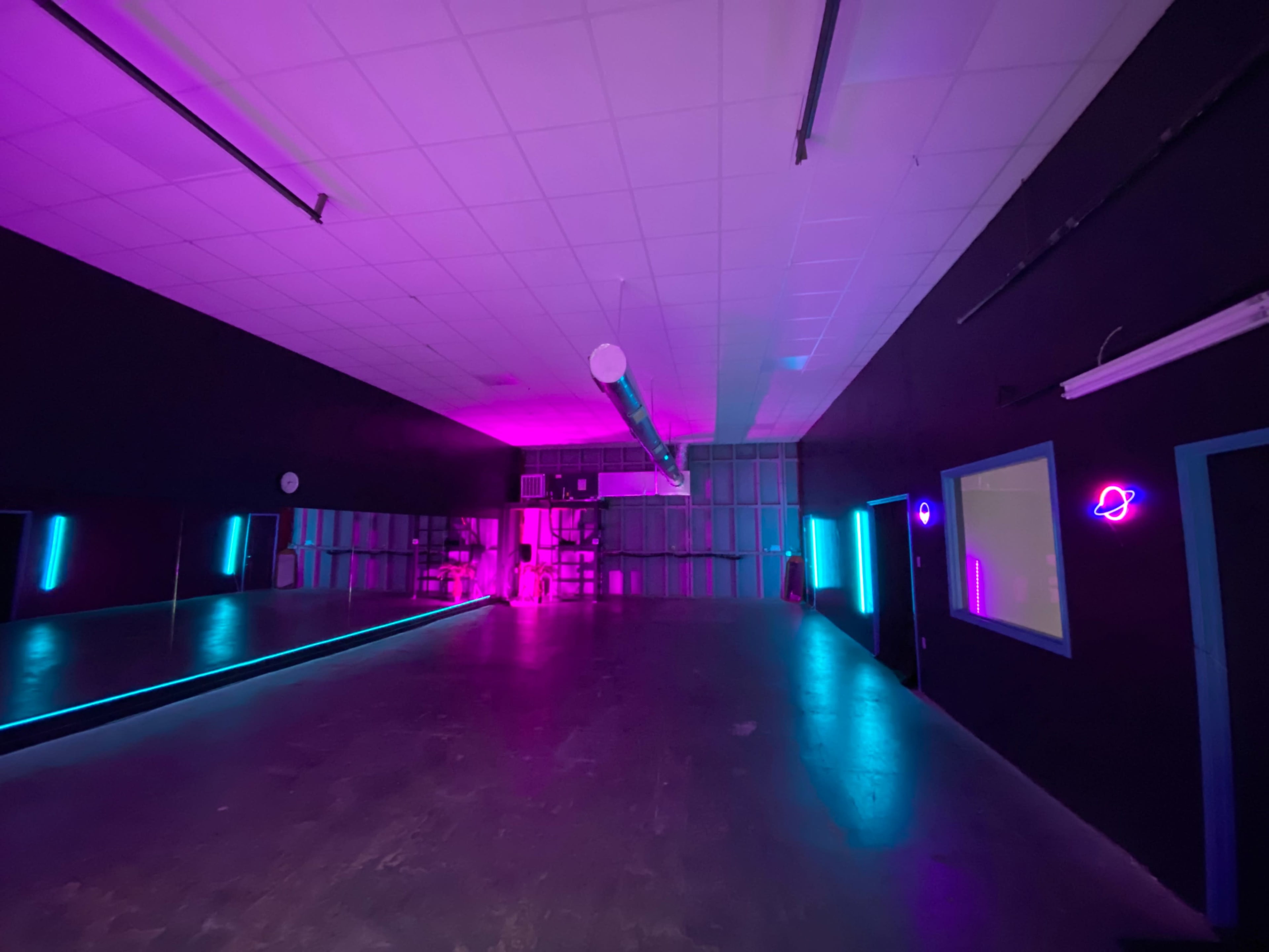 South Austin Industrial Neon Dance Studio Image in Dittmar-Slaughter, Austin, TX
