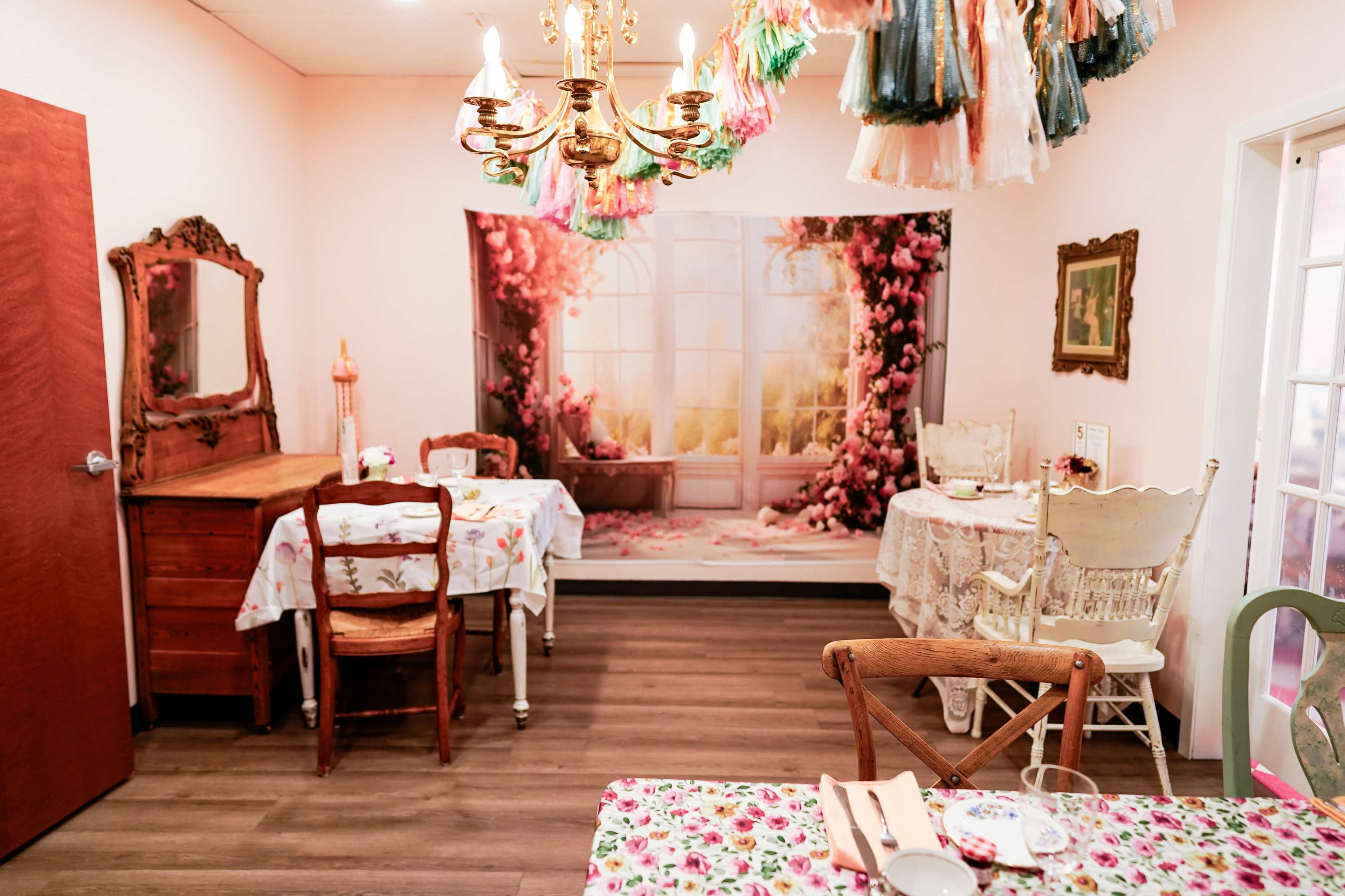 Inviting Tearoom with vintage decorations Image in Village At Anderson Mill, Austin, TX