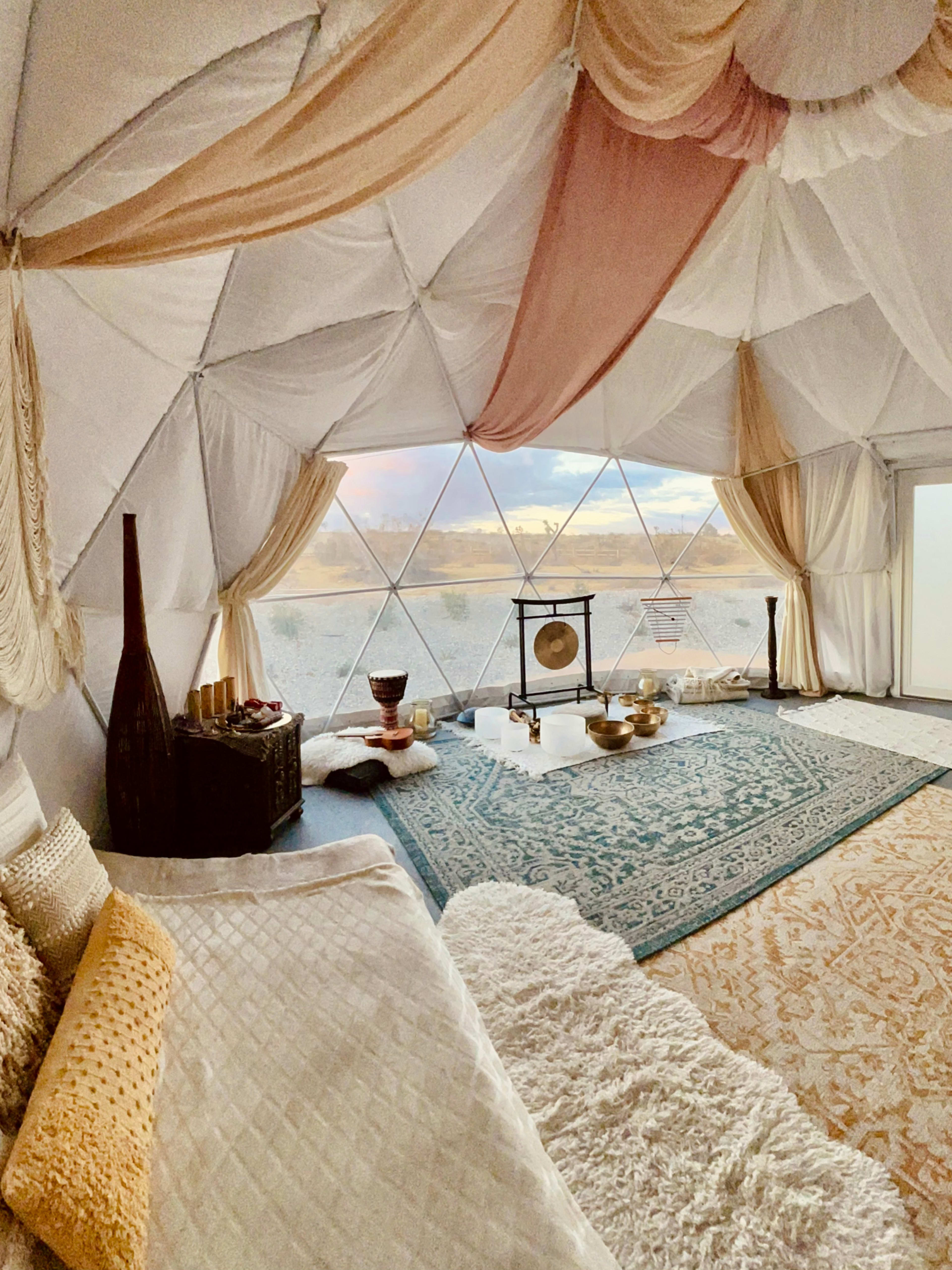 A Bohemian Geodesic Dome Retreat with Mountain Views Near Joshua Trees Image in Homestead Valley, Landers, CA