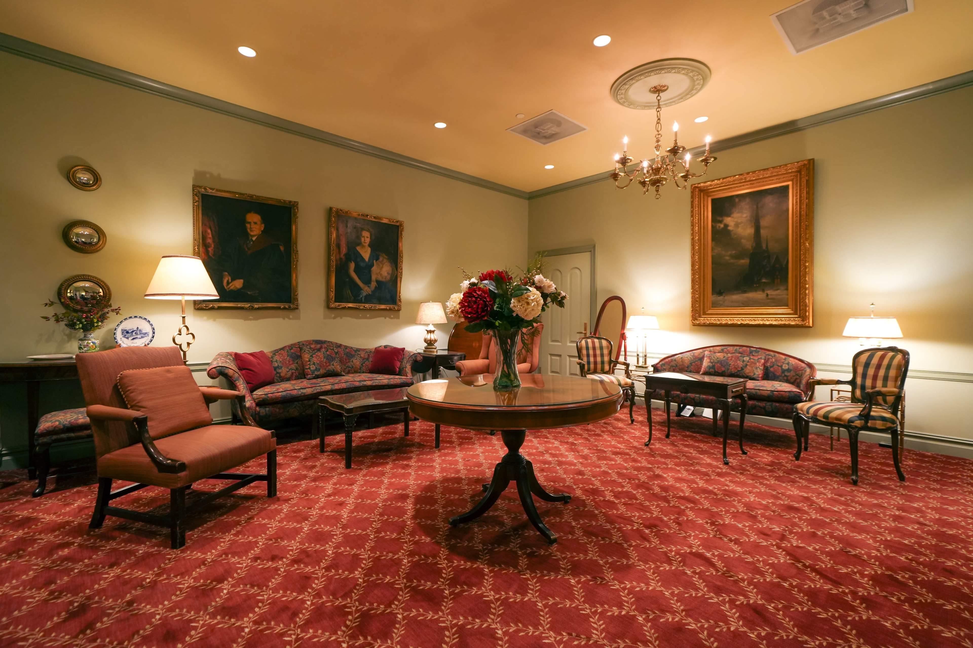 Retro Lounge with Bold Red Interiors and Vintage Decor Image in Midtown Manhattan, New York, NY