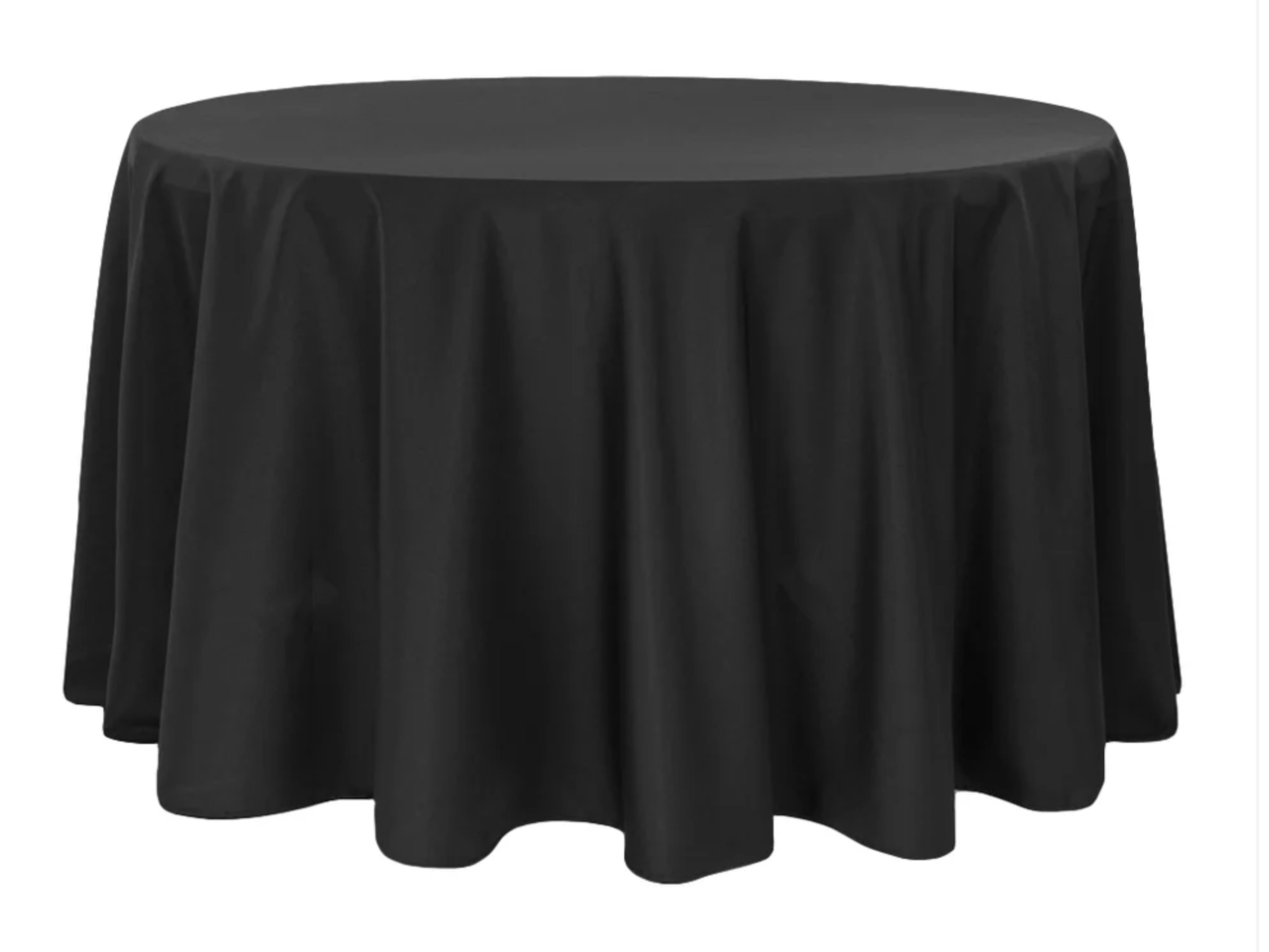 60 in Round Table with Black Linen