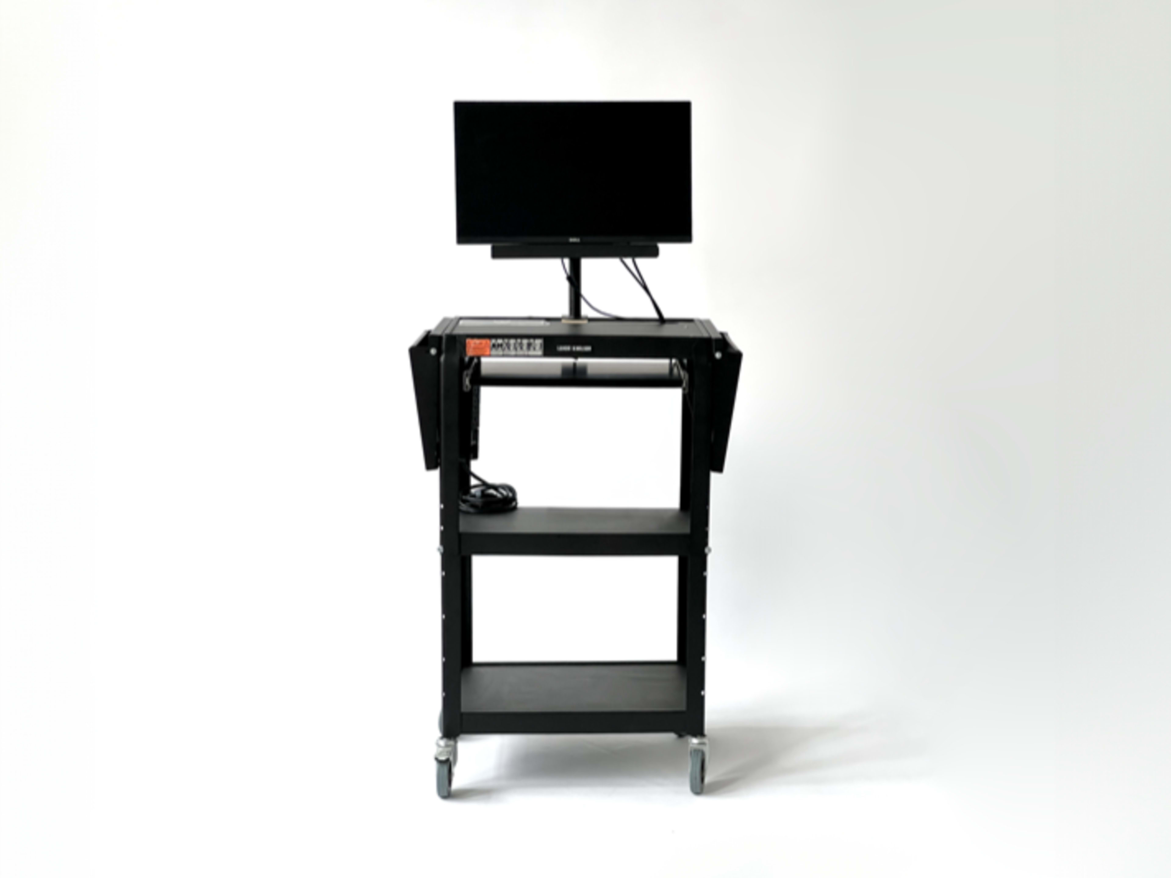 Monitor on Rolling media table