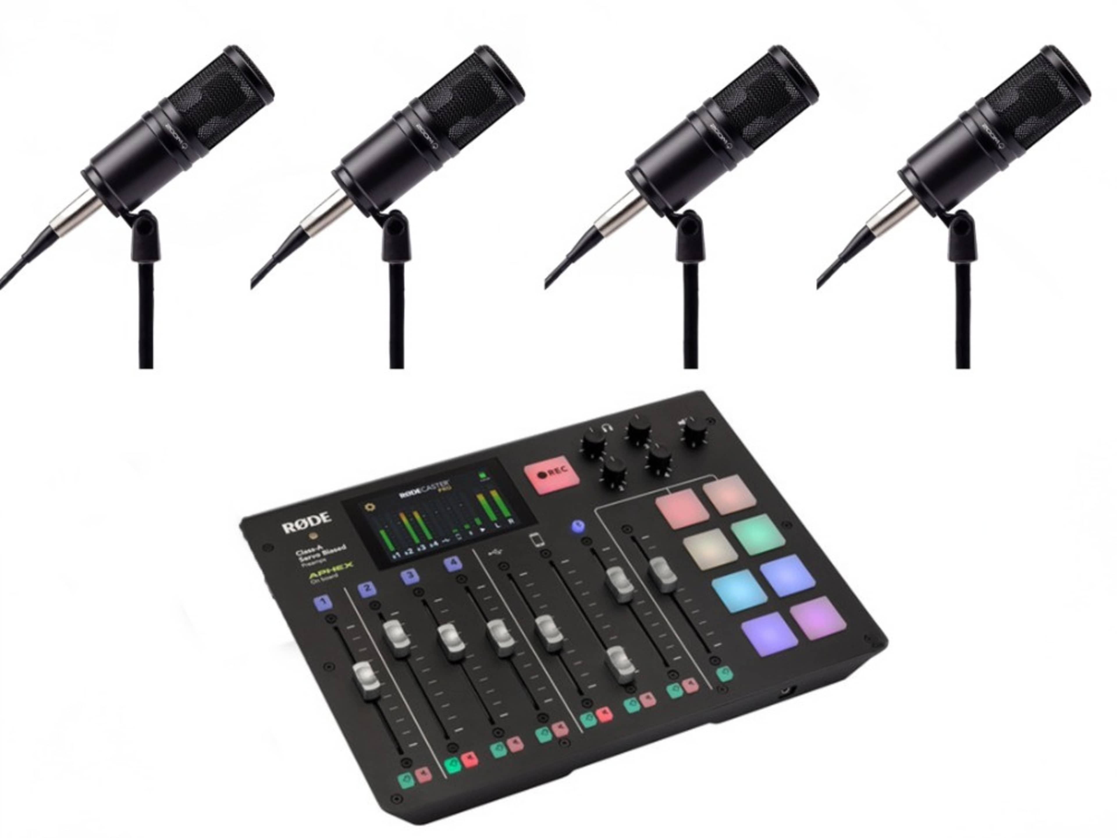 Podcast Kist (4 Mics + Rode Caster)