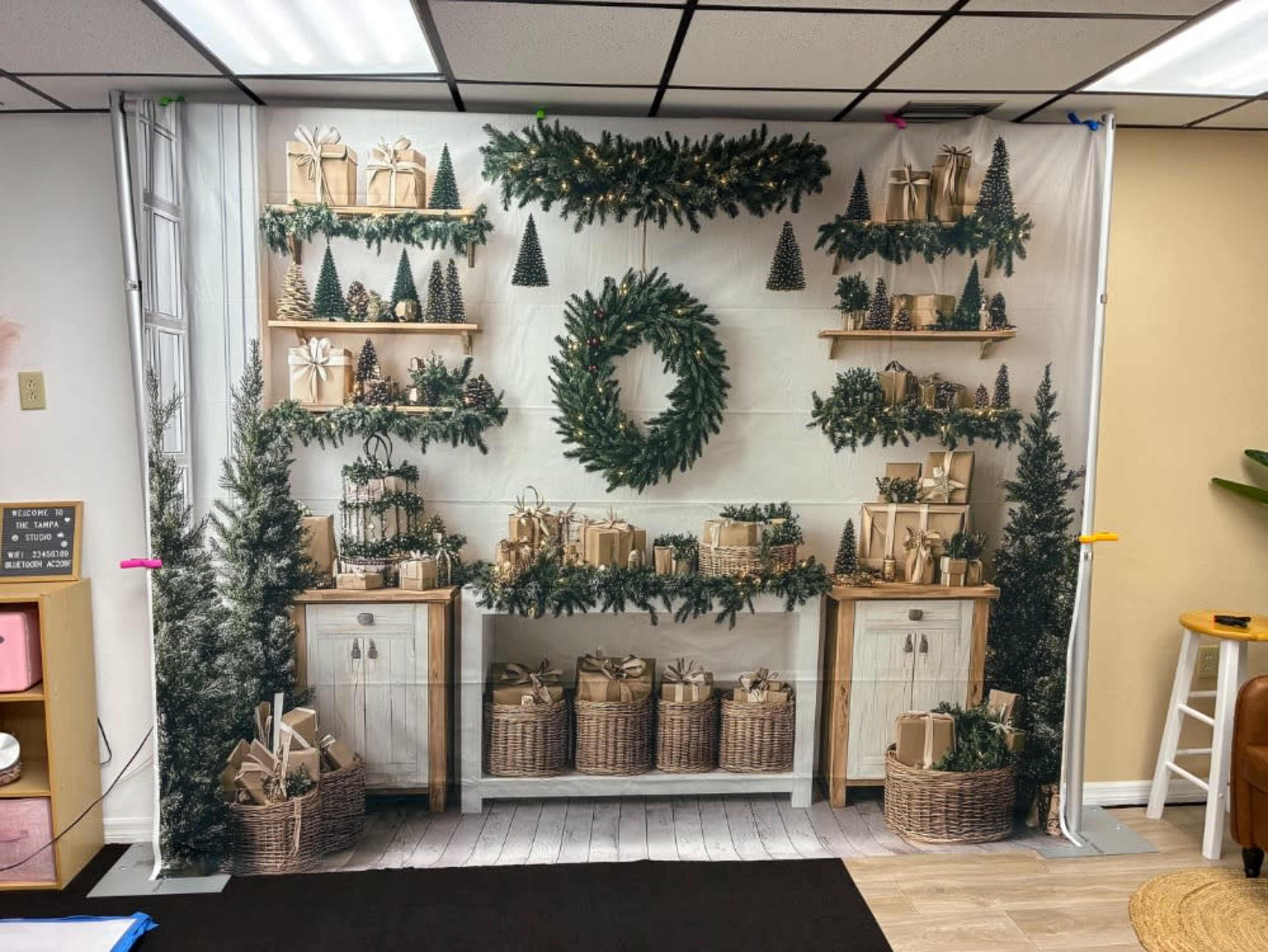 8x10 Rustic Woodland Christmas Backdrop