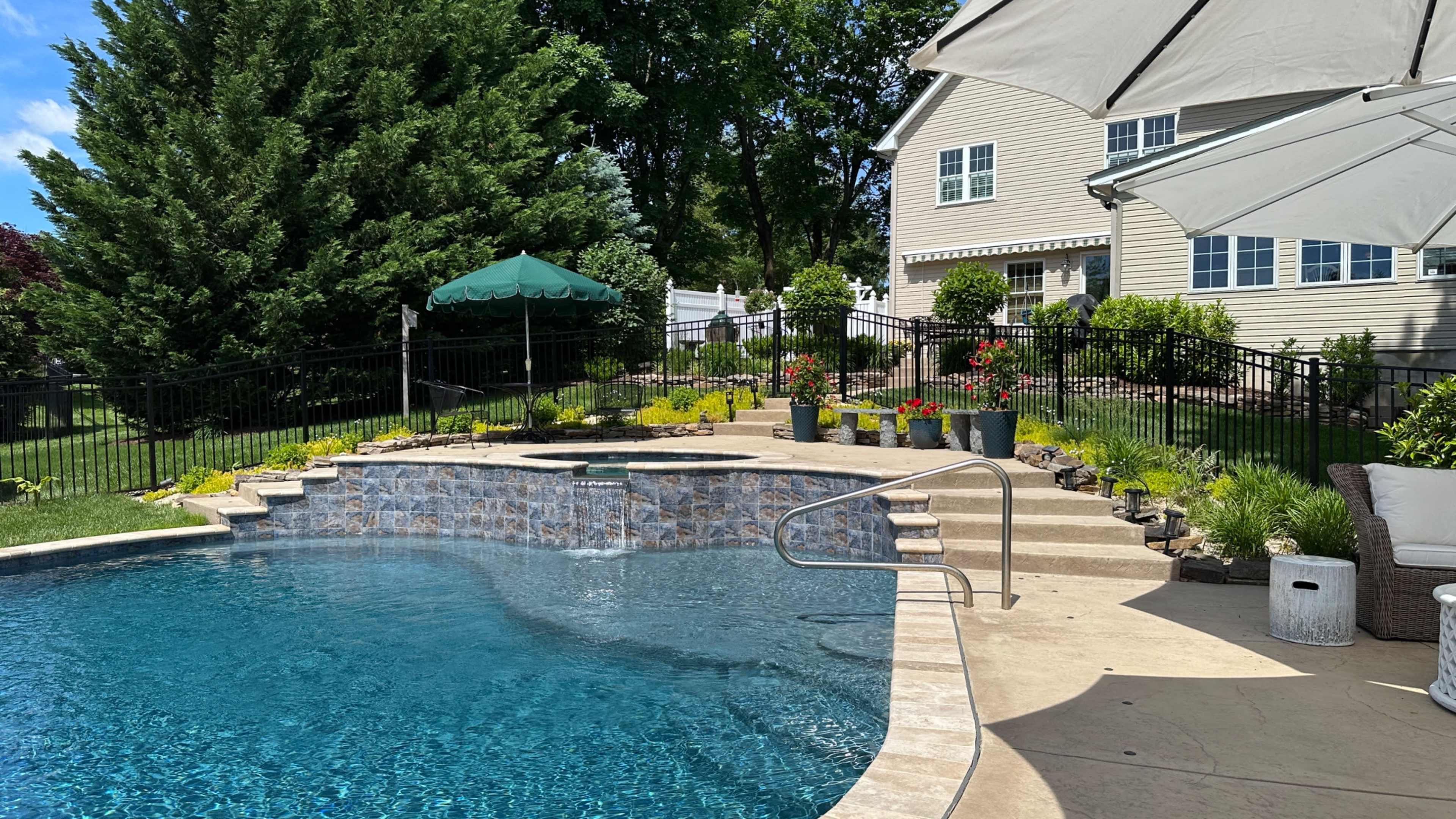 Suburban Poolside Dream -  A Luxury English Garden Oasis Image in East Goshen Township, West Chester, PA