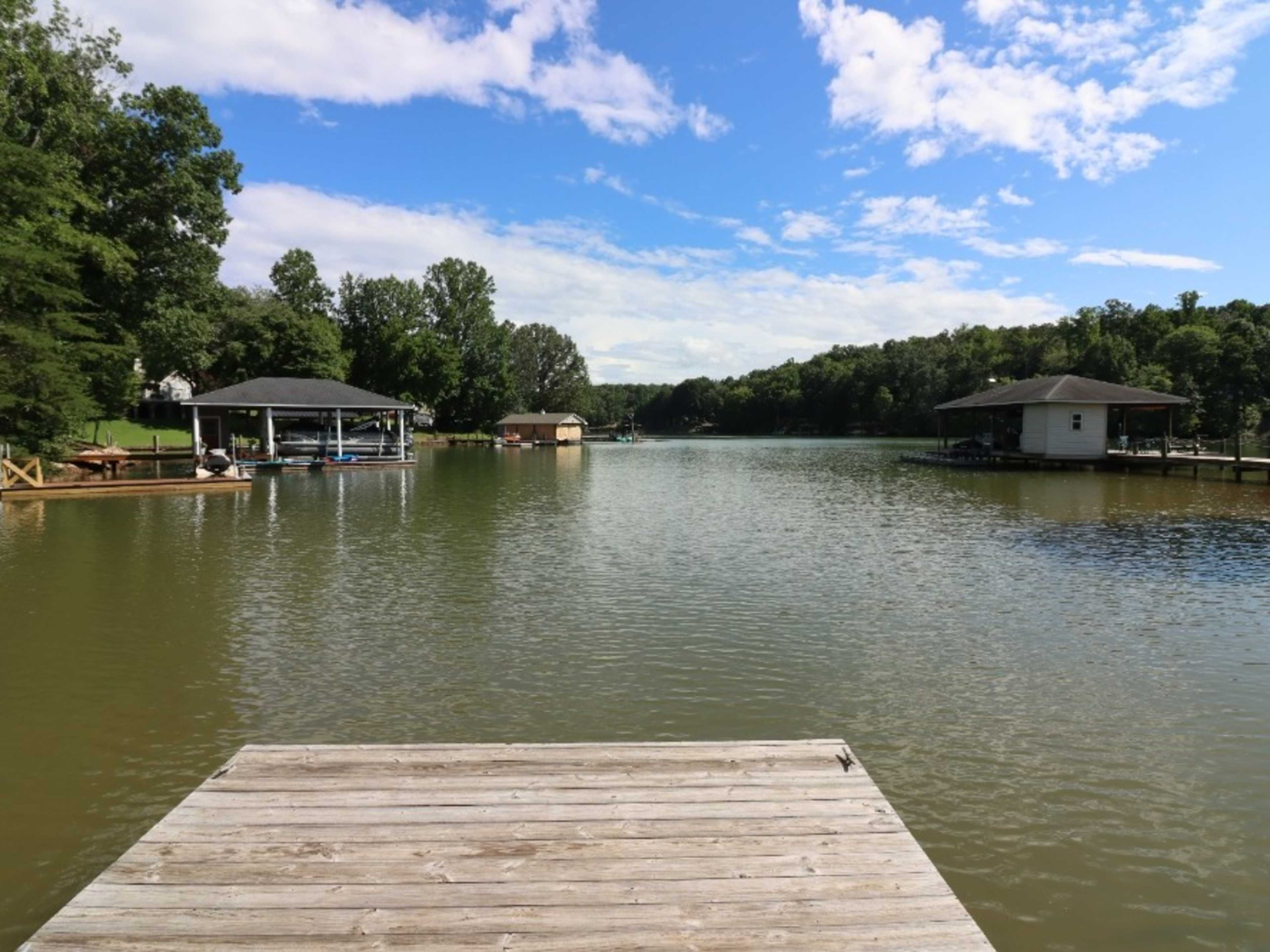 Lake view dock for boating and fishing
