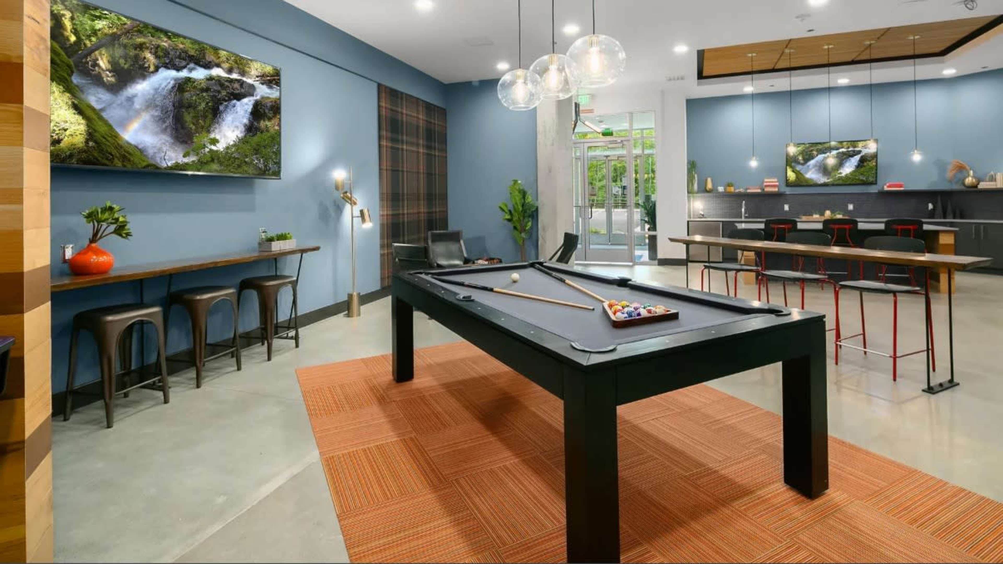 Resident Lounge with Kitchen and Game Room in Newcastle Image in Newcastle, Newcastle, WA
