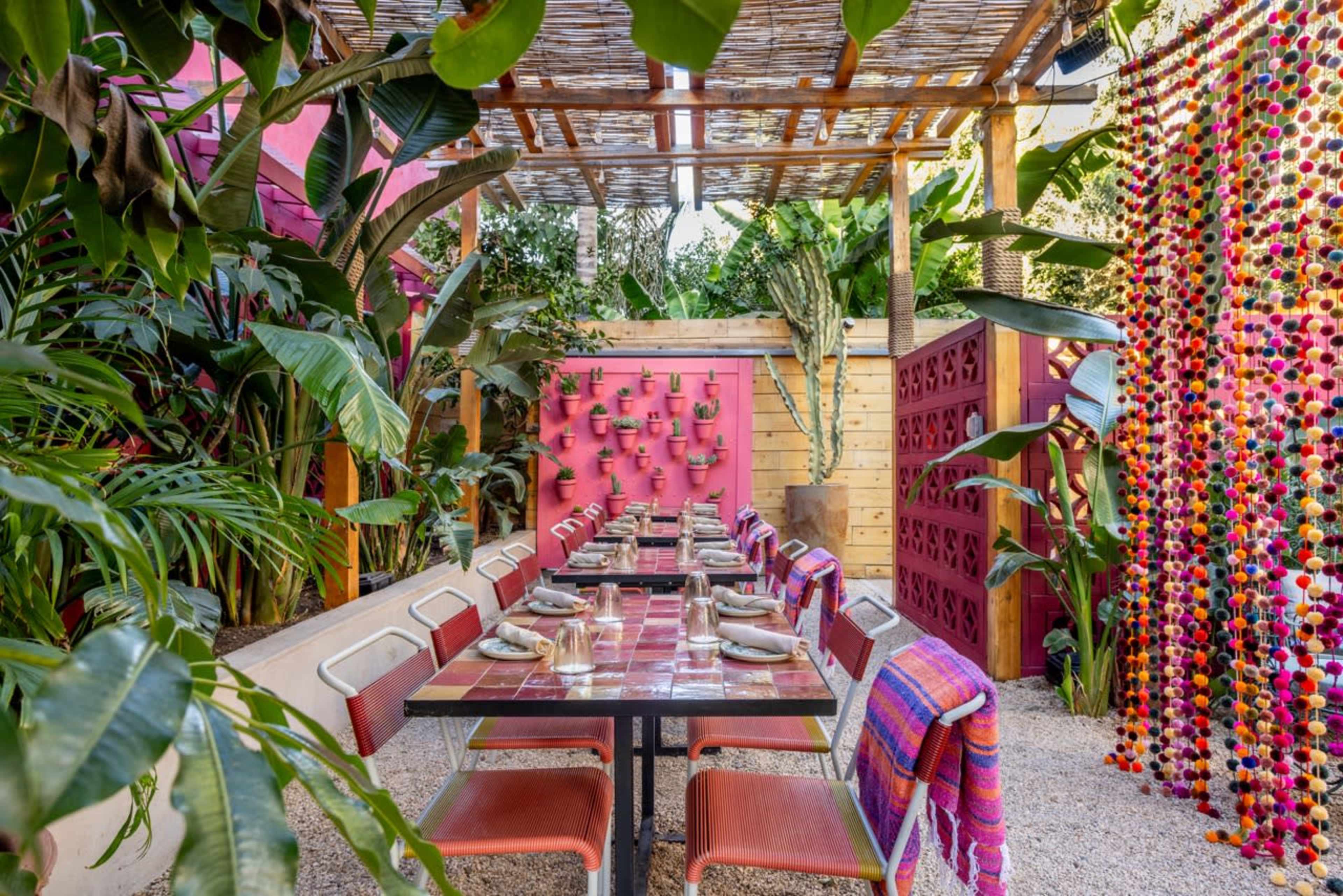 Tropical Patio space nestled between two buildings in the heart of Silverlake Image in Silver Lake, Los Angeles, AS