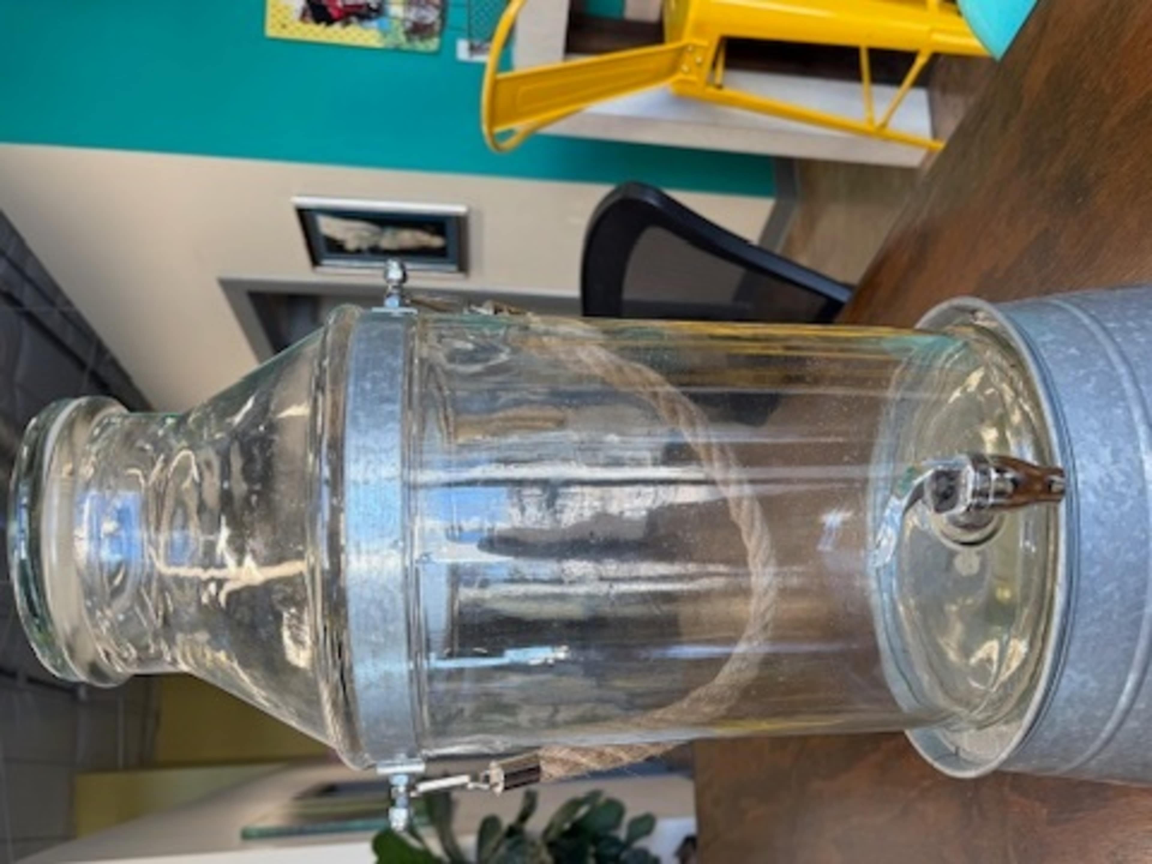 Glass Beverage Dispenser with Metal Stand – 2.5 Ga
