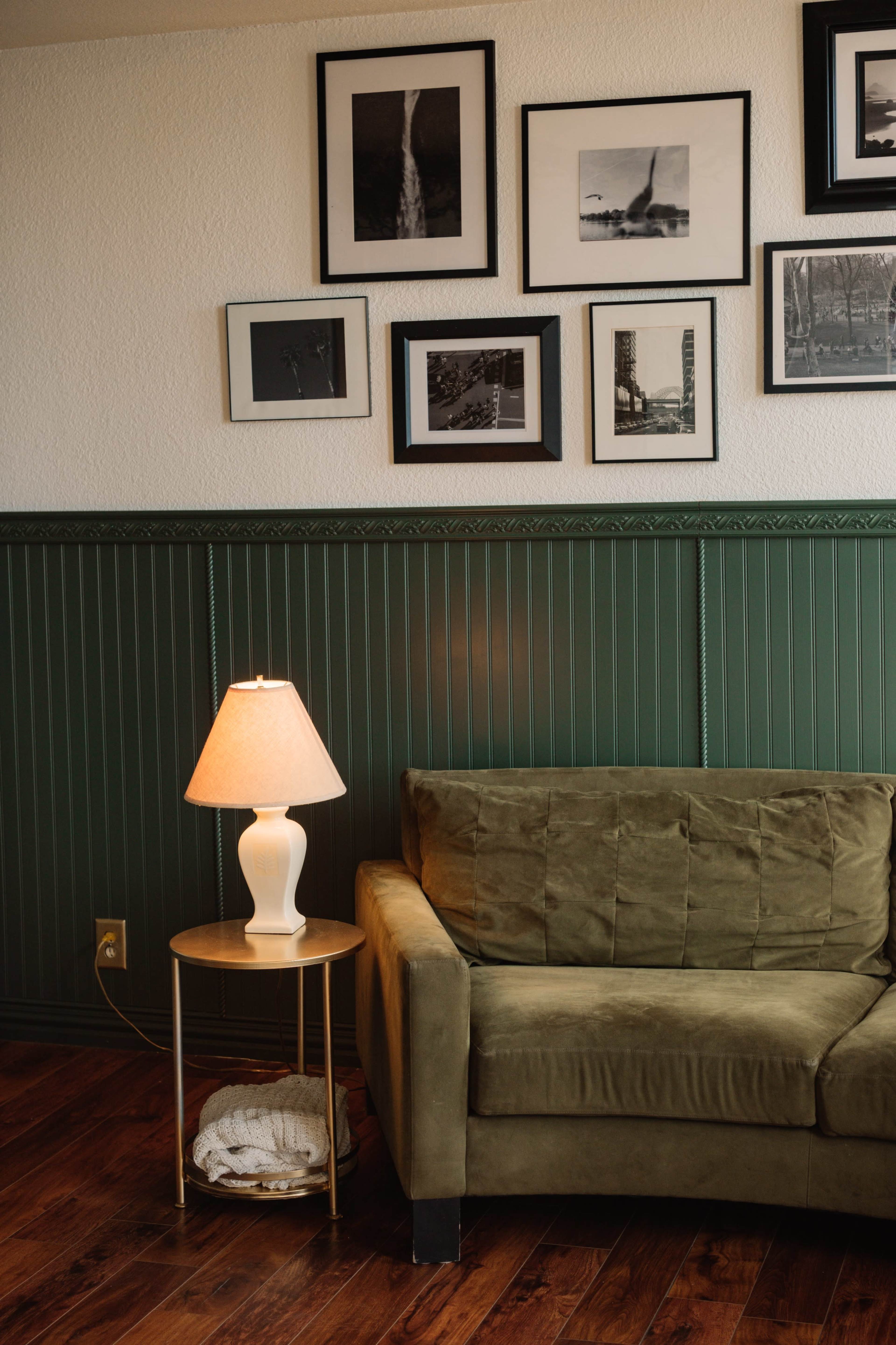 Mid-Century Modern European Inspired Living Room Loft - with exposed brick, large windows for natural light, and access to a full kitchen & bathroom Image in Denton, Denton, TX