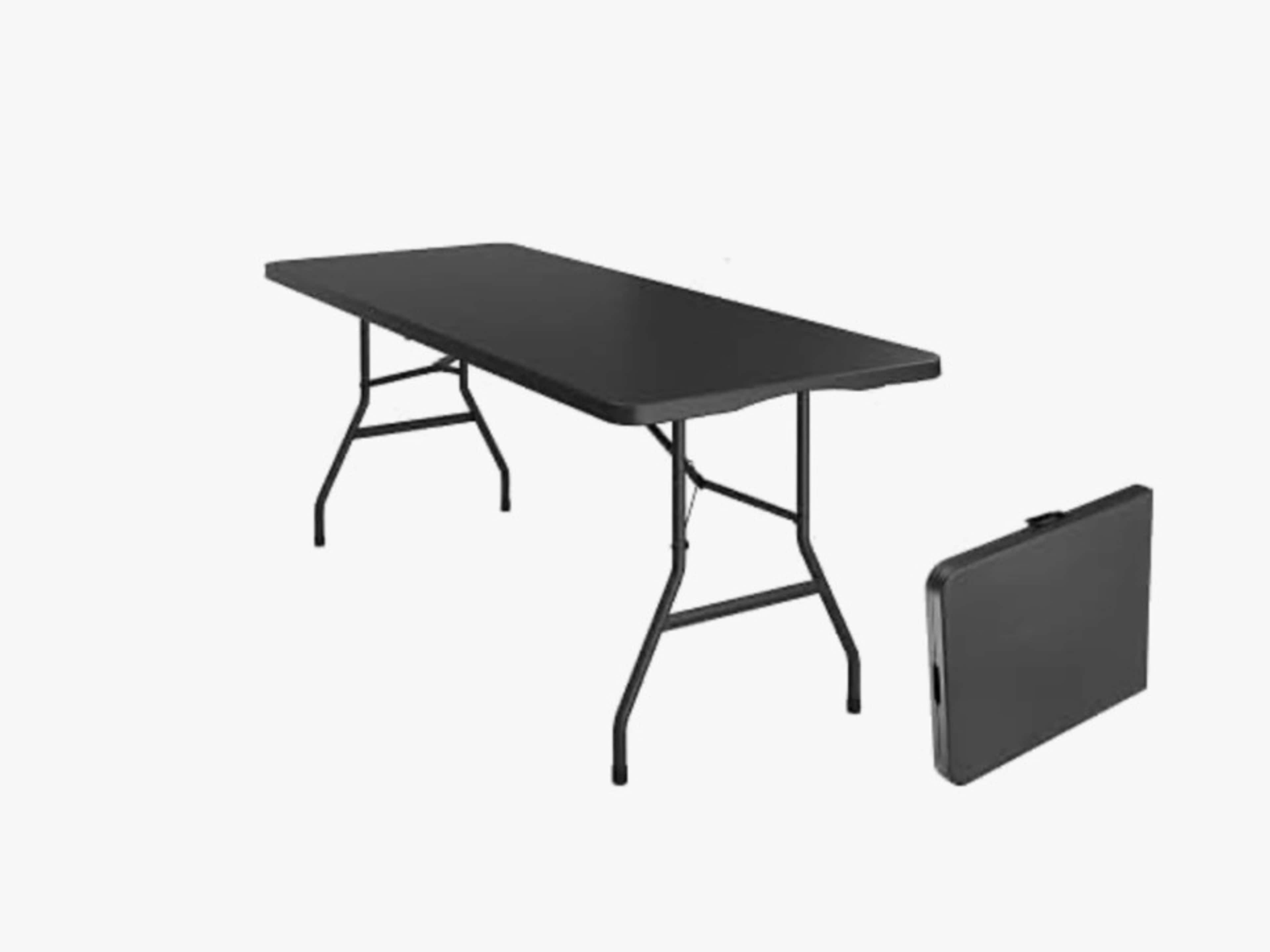 6’ Rectangular Table Black Linen Included