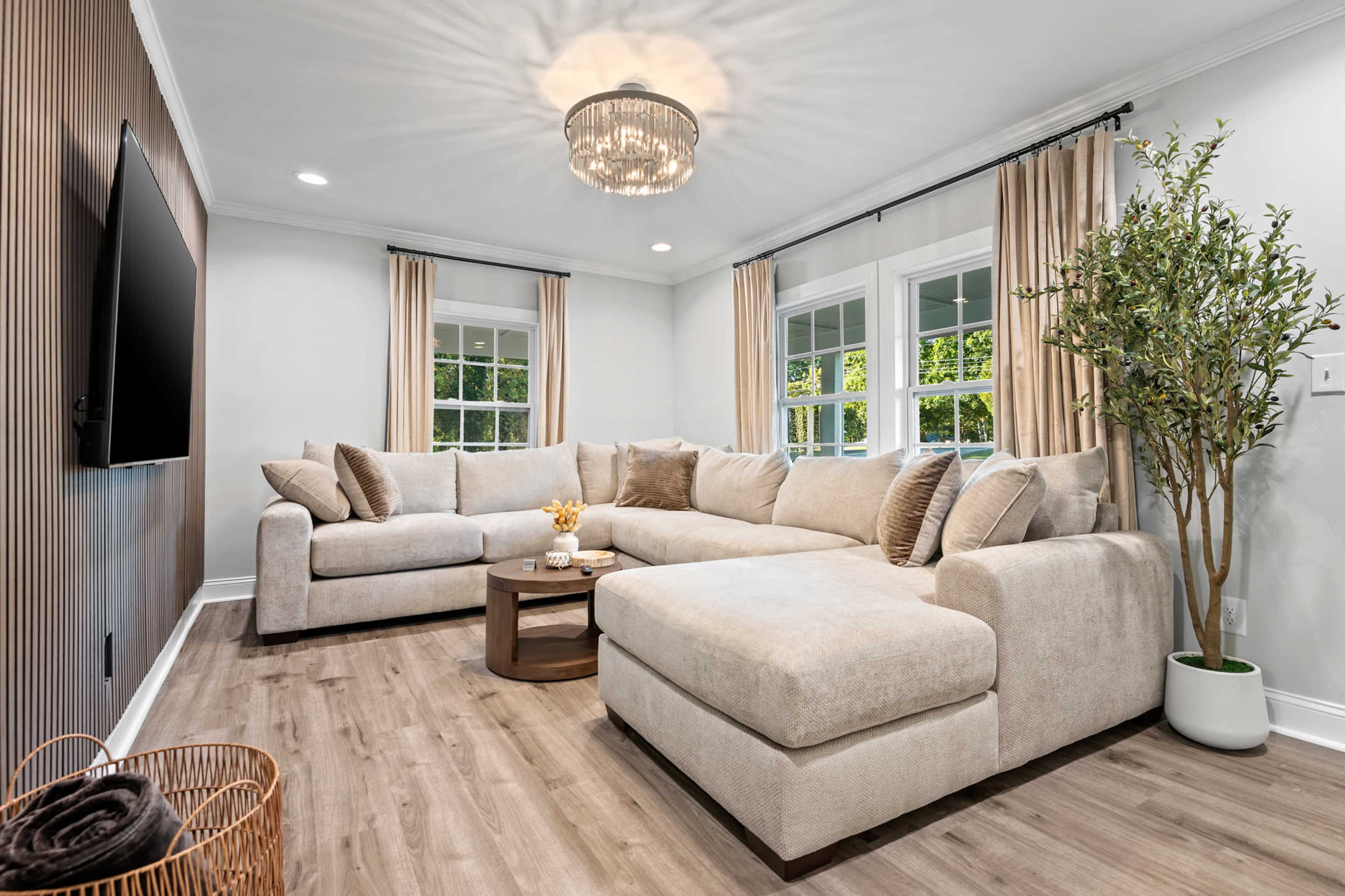 Luxury Backyard Oasis with Hot Tub, Fire Pit, Outdoor Movies, BBQ & Games Image in Pink Acres, Cary, NC