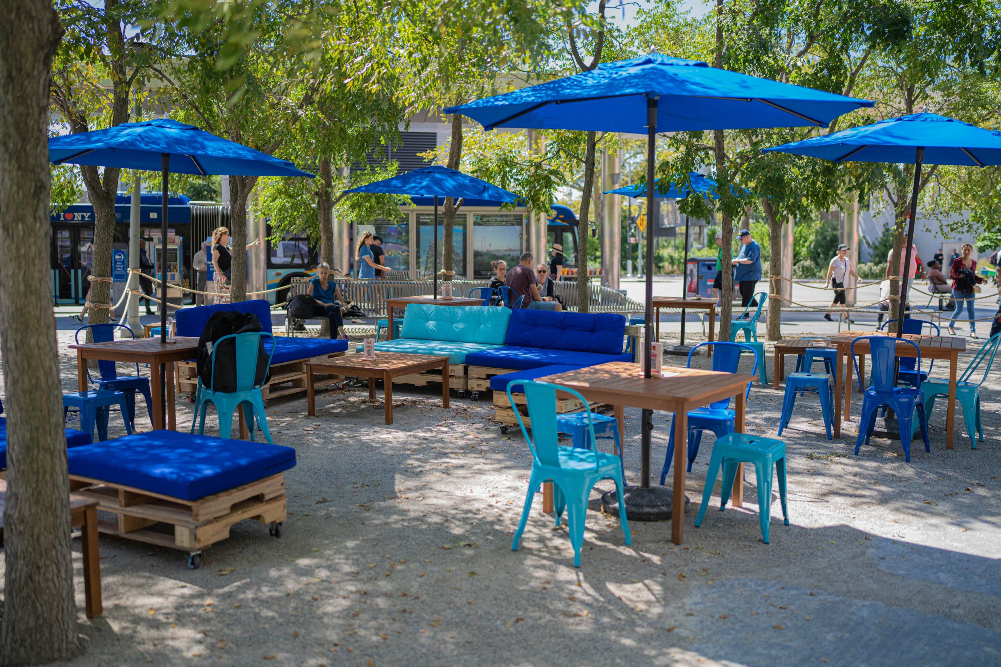 Large outdoor bar and lounge in FiDi (Full Buyout) Image in Lower Manhattan, New York, NY