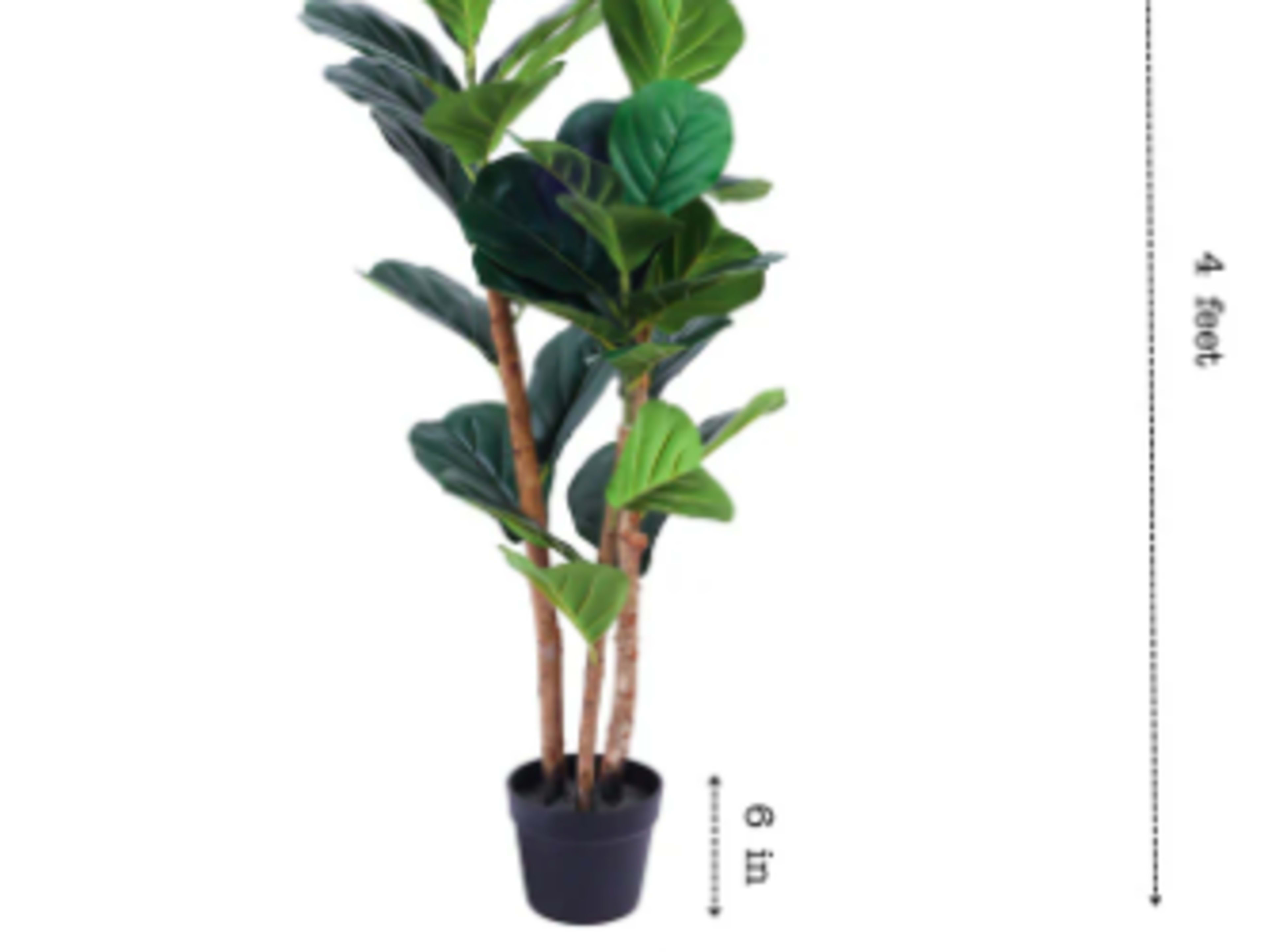 Faux Fiddle Leaf Fig Plant - 4ft
