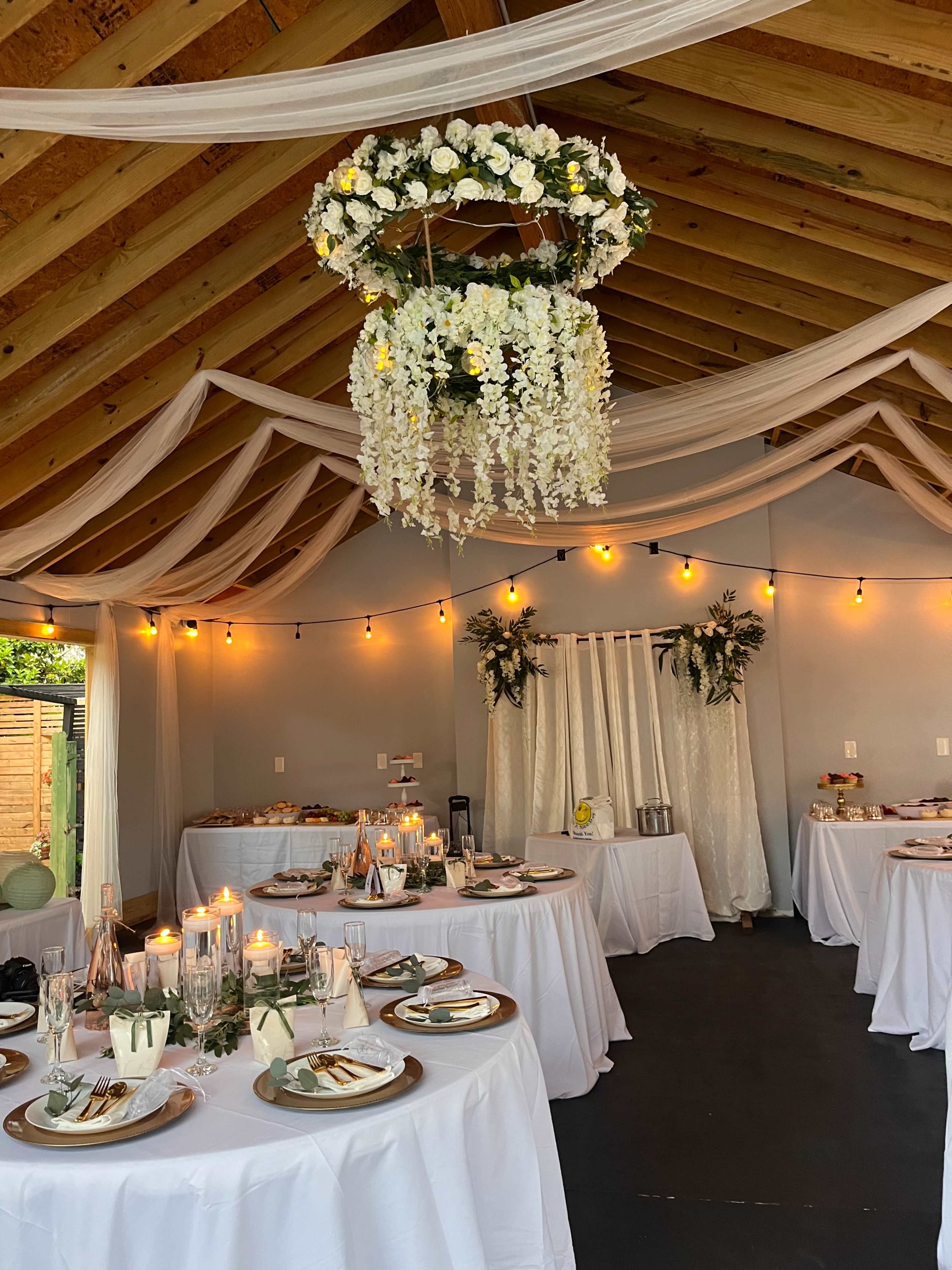 Covered outdoor event venue in the heart of the ICW/Mayo Clinic area.  This beautiful backyard space is a blank canvas for your special event! Image in Golden Glades/The Woods, Jacksonville, FL