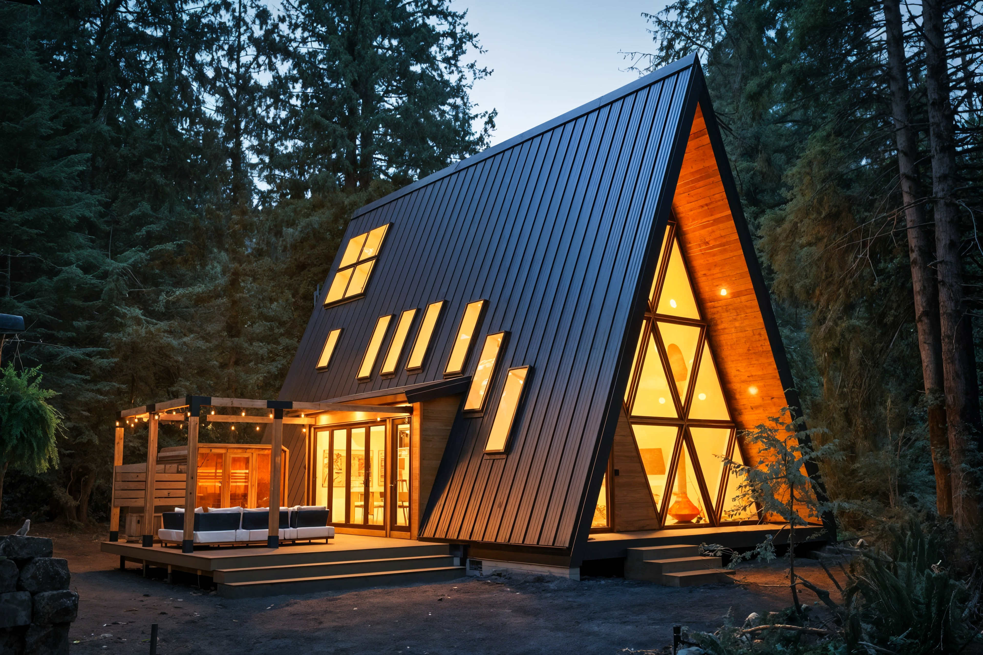 Modern AFrame in the Woods of Mt. Hood Image in Welches, Welches, OR