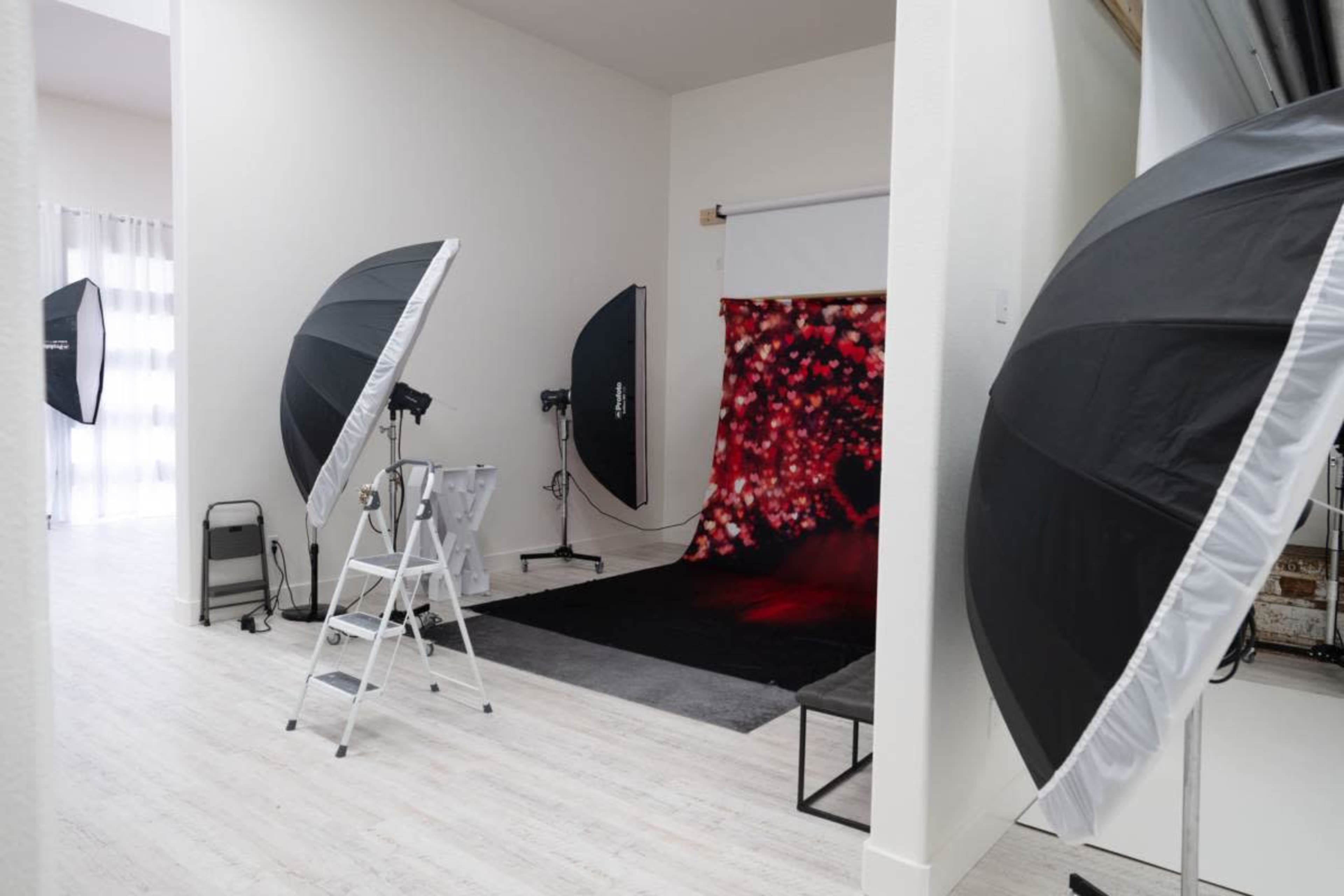 Midciites open "white" studio with 14 foot ceilings, natural light and studio light with LOTS of props, backdrops and even maternity gowns available to use. Image in Mansfield, MANSFIELD, TX