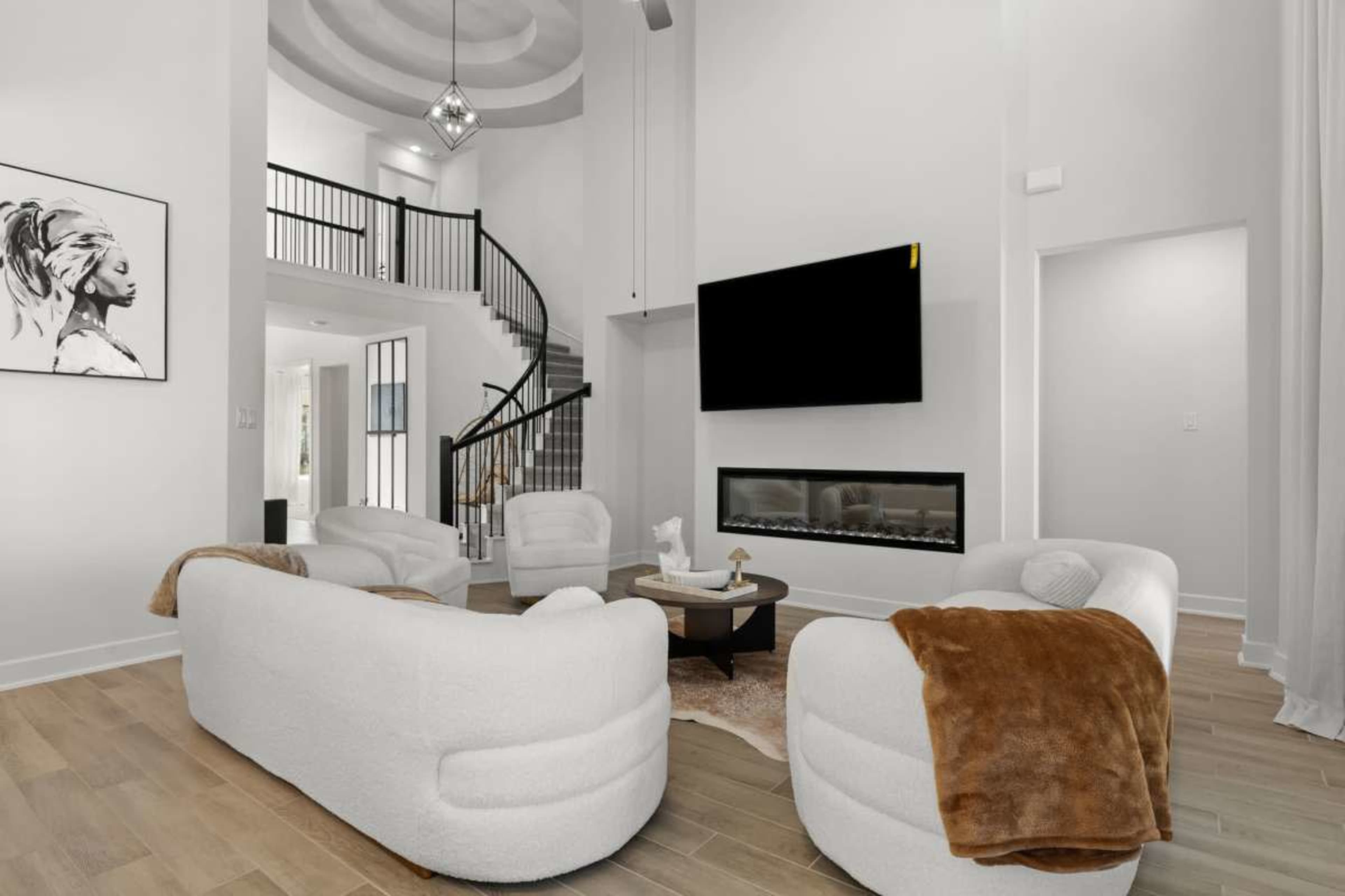 Luxury High End Spiral Staircase Modern Home Image in , Katy, TX