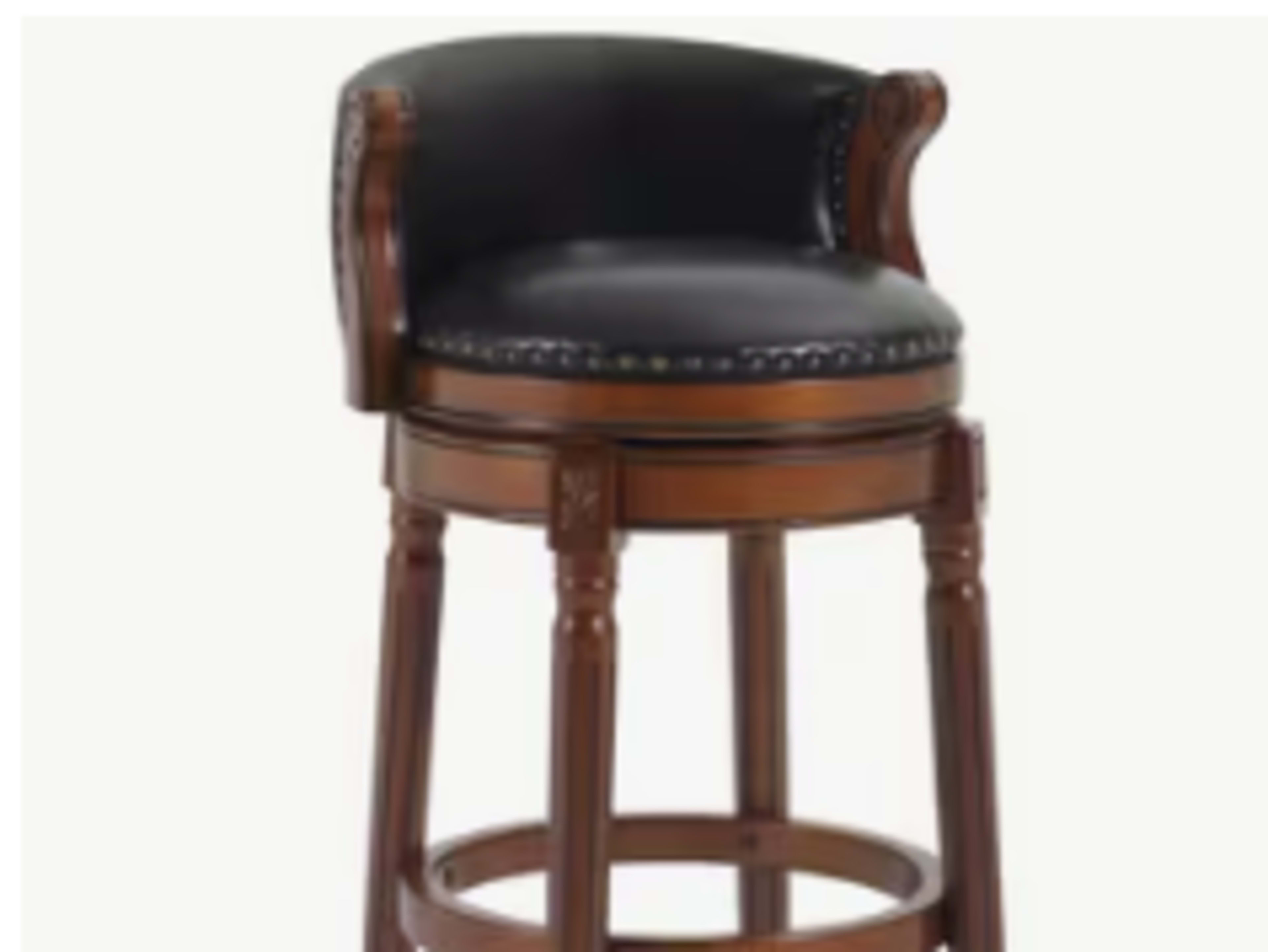 Leather and Wood Barstool