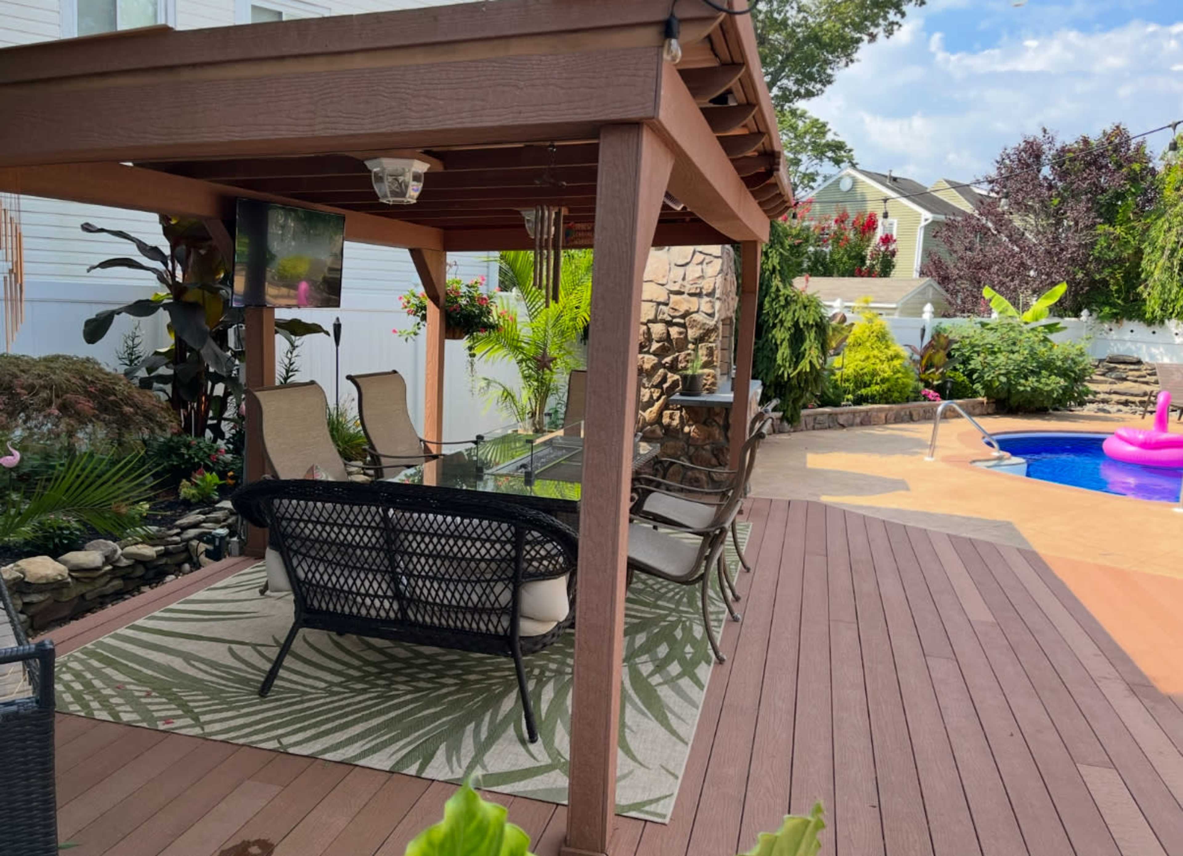 Tropical Backyard Oasis with Inground Pool – Perfect for Private Events, Relaxation, or Photoshoots Image in Oyster Bay, Massapequa Park, NY