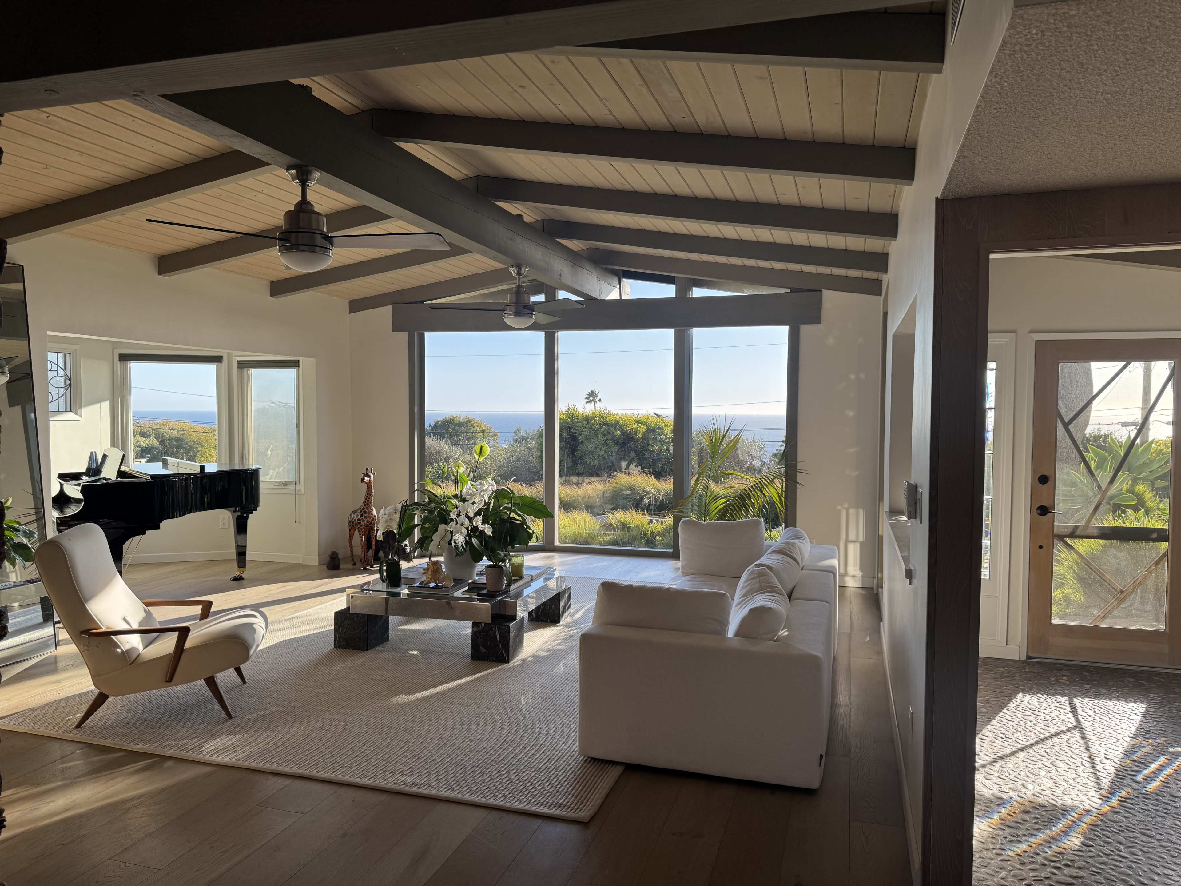 Original Malibu mid-century house with sweeping westward coastal views off Point Dume. Image in Central Malibu, Malibu, CA