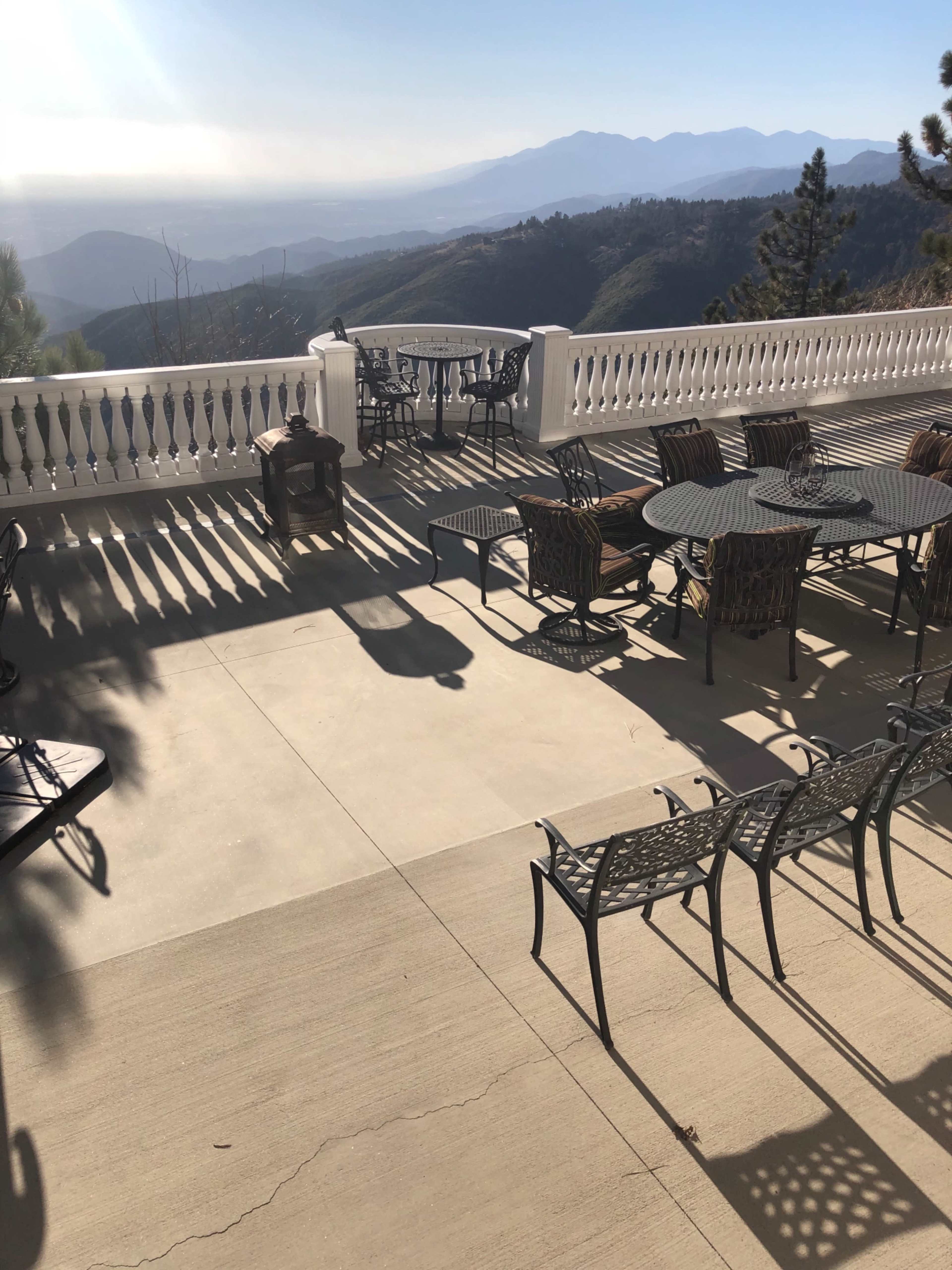 Terrace of DJ Castle Over Looking Great LA Cities Image in , Running Springs, CA