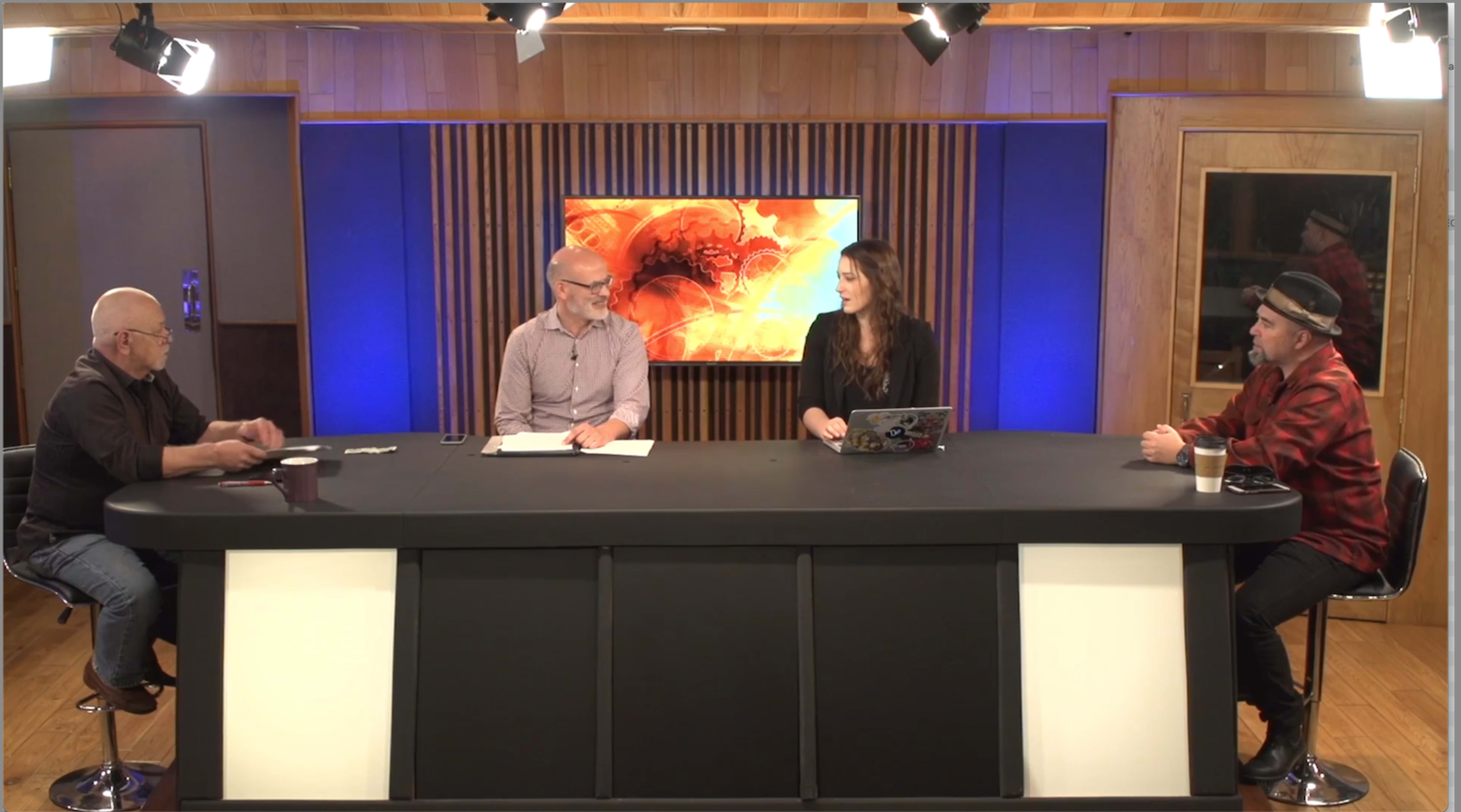 Soundproof News Desk Video Production Set Image in Kearny Mesa, San Diego, CA