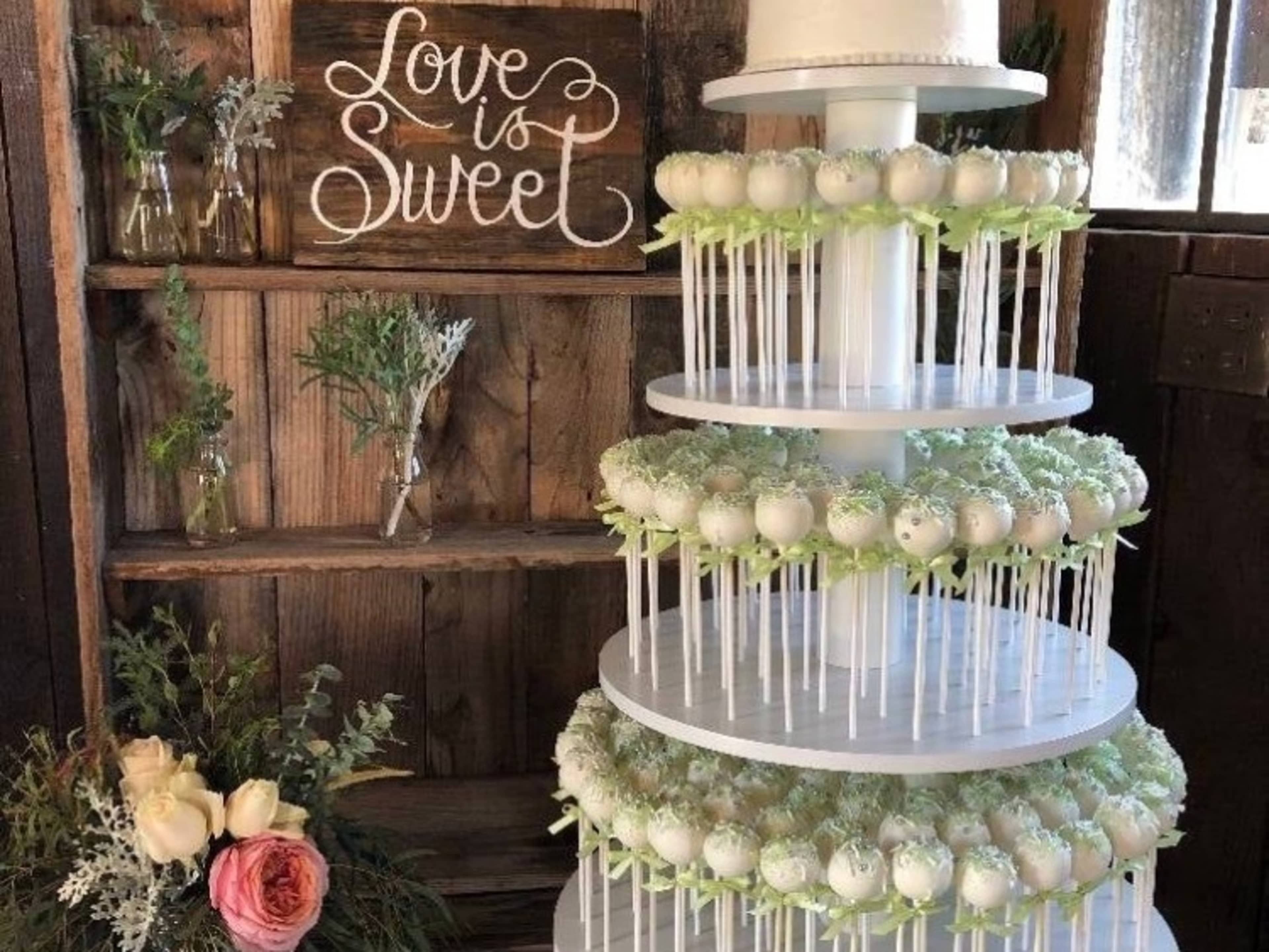 Cake pop stand with cake pops