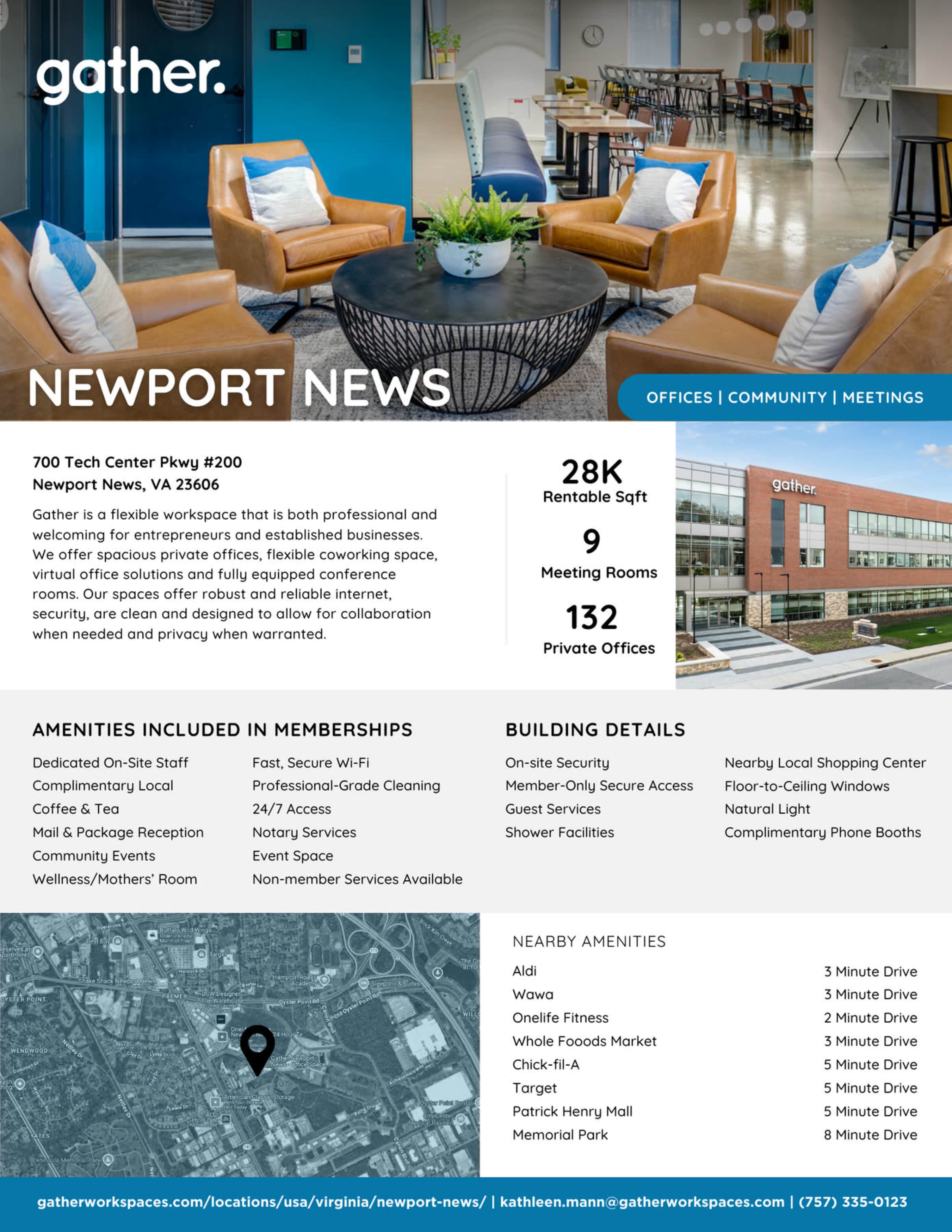 Modern 6-Person Meeting Room in Newport News | Sea Turtle Image in Tech Center, Newport News, VA