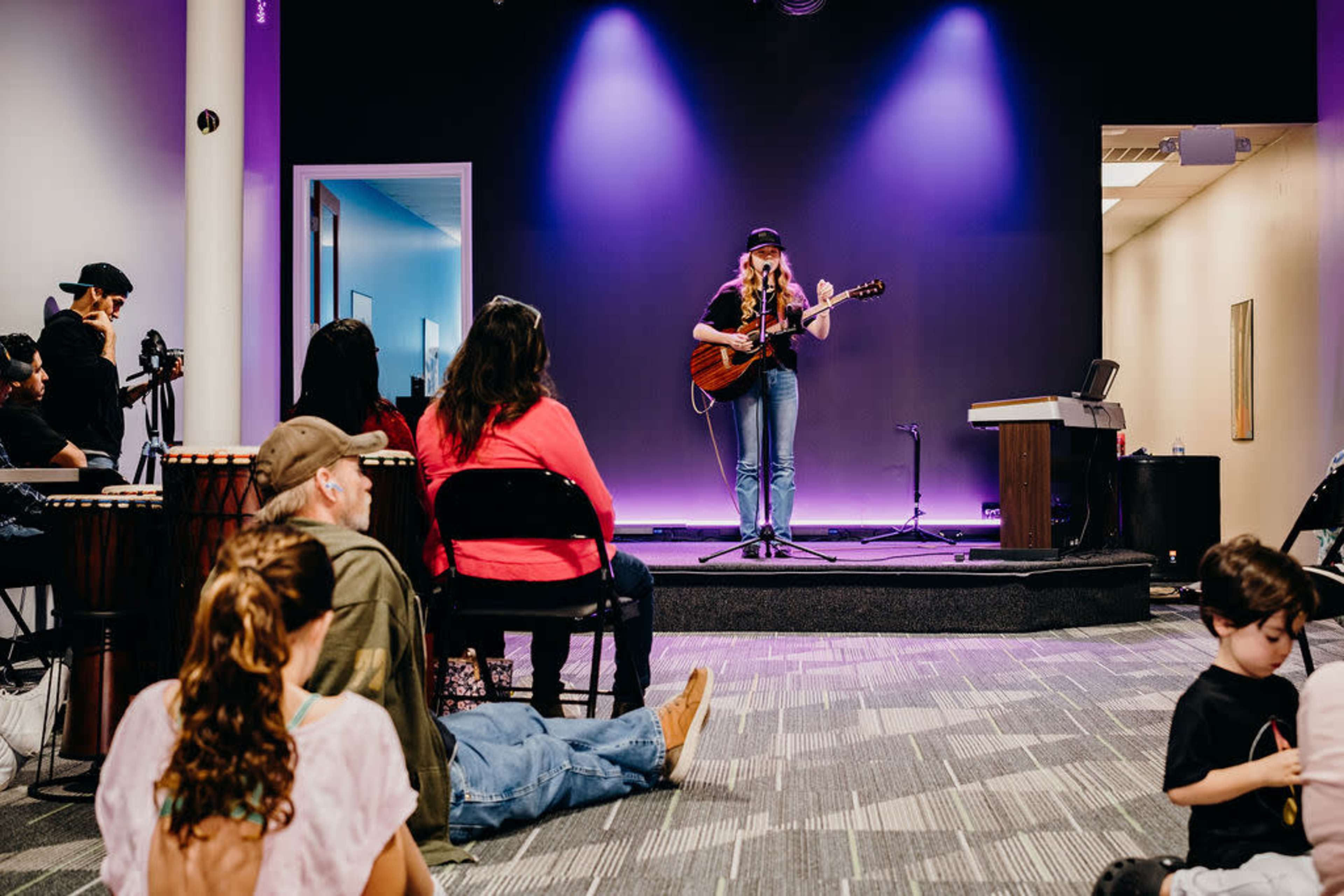 Comfortable Modern Meeting Hall with Stage and Video Capability Image in Heritage Park, Friendswood, TX