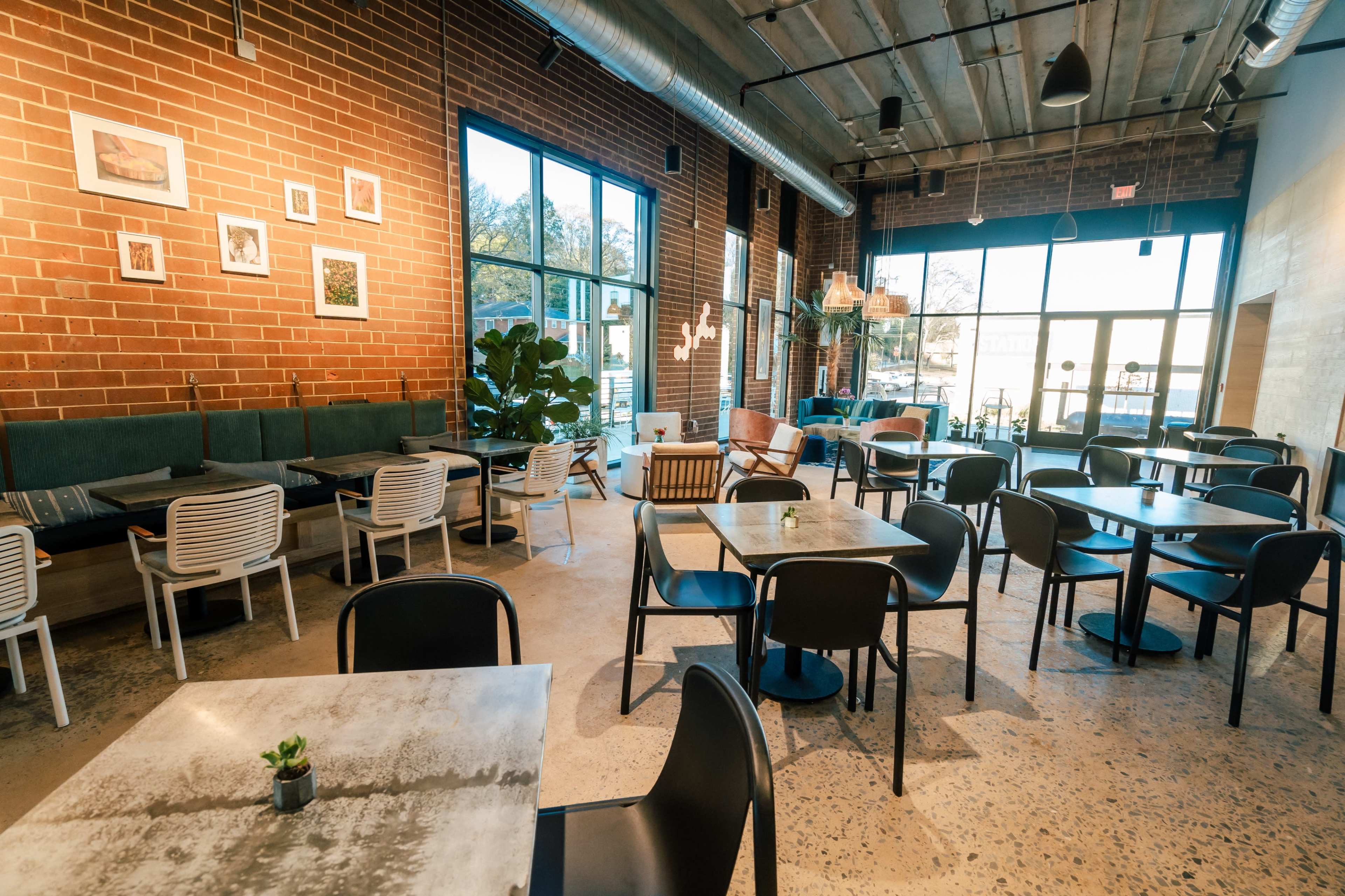 Glass Conference Room in Industrial Coffee Shop Image in Seversville, Charlotte, NC