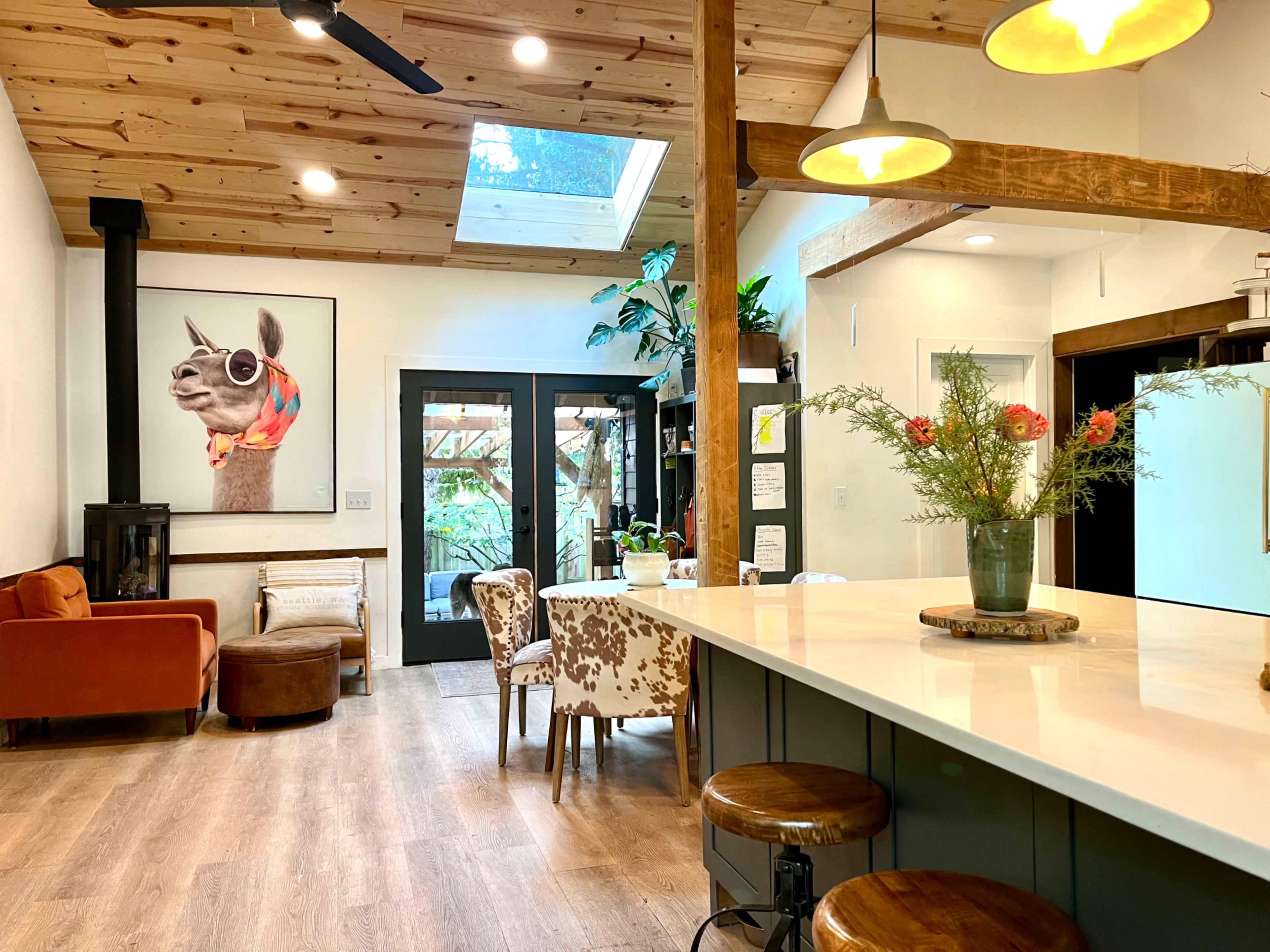 Light-Filled Modern PNW Home with Vaulted Ceilings, Designer Kitchen & Outdoor Sauna Image in Greenwood, Seattle, WA