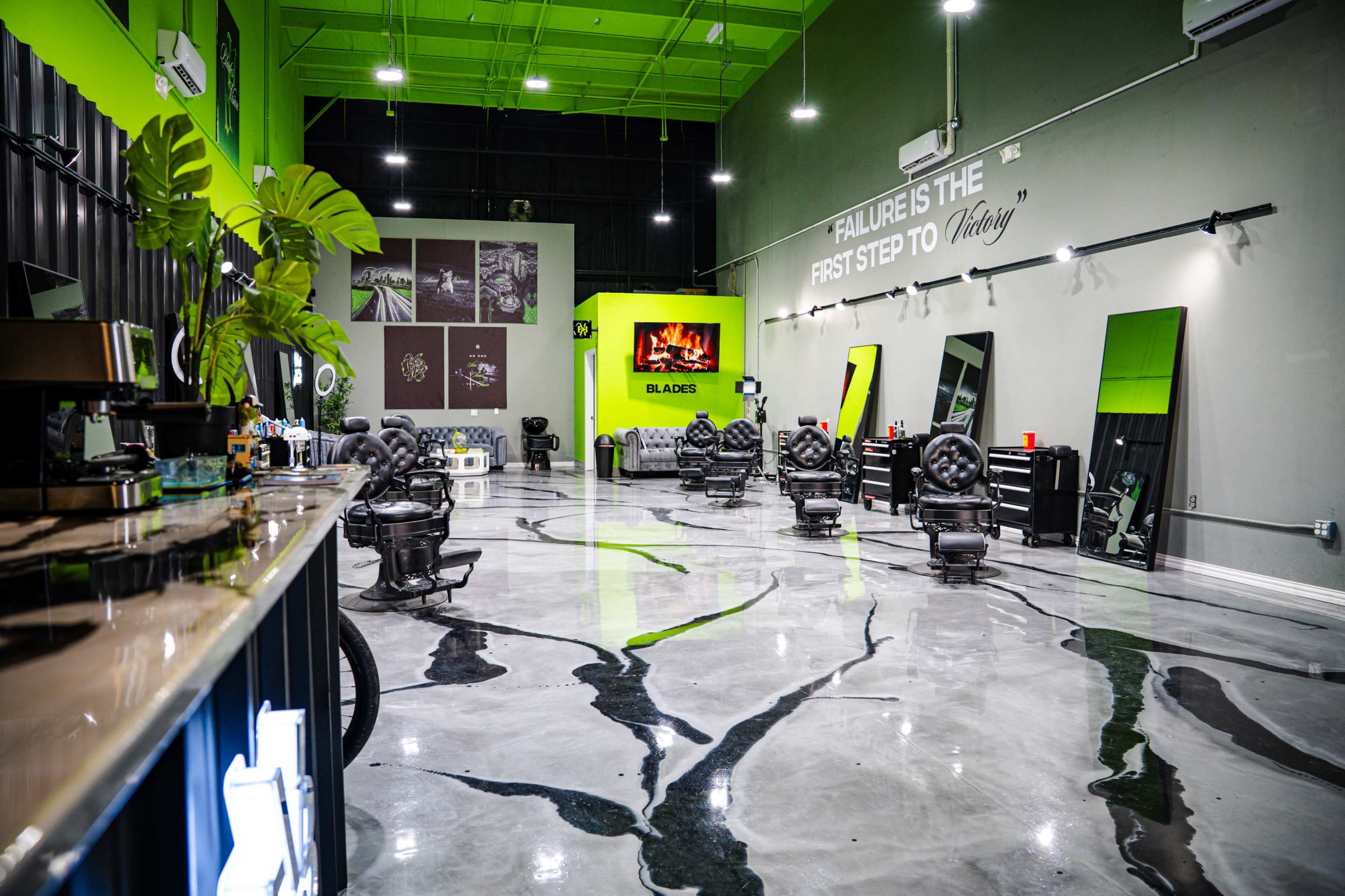 🏙️ Urban Green Creative Warehouse Near Downtown Houston – Aesthetic Barbershop & Event Space Image in Houston, houston, TX