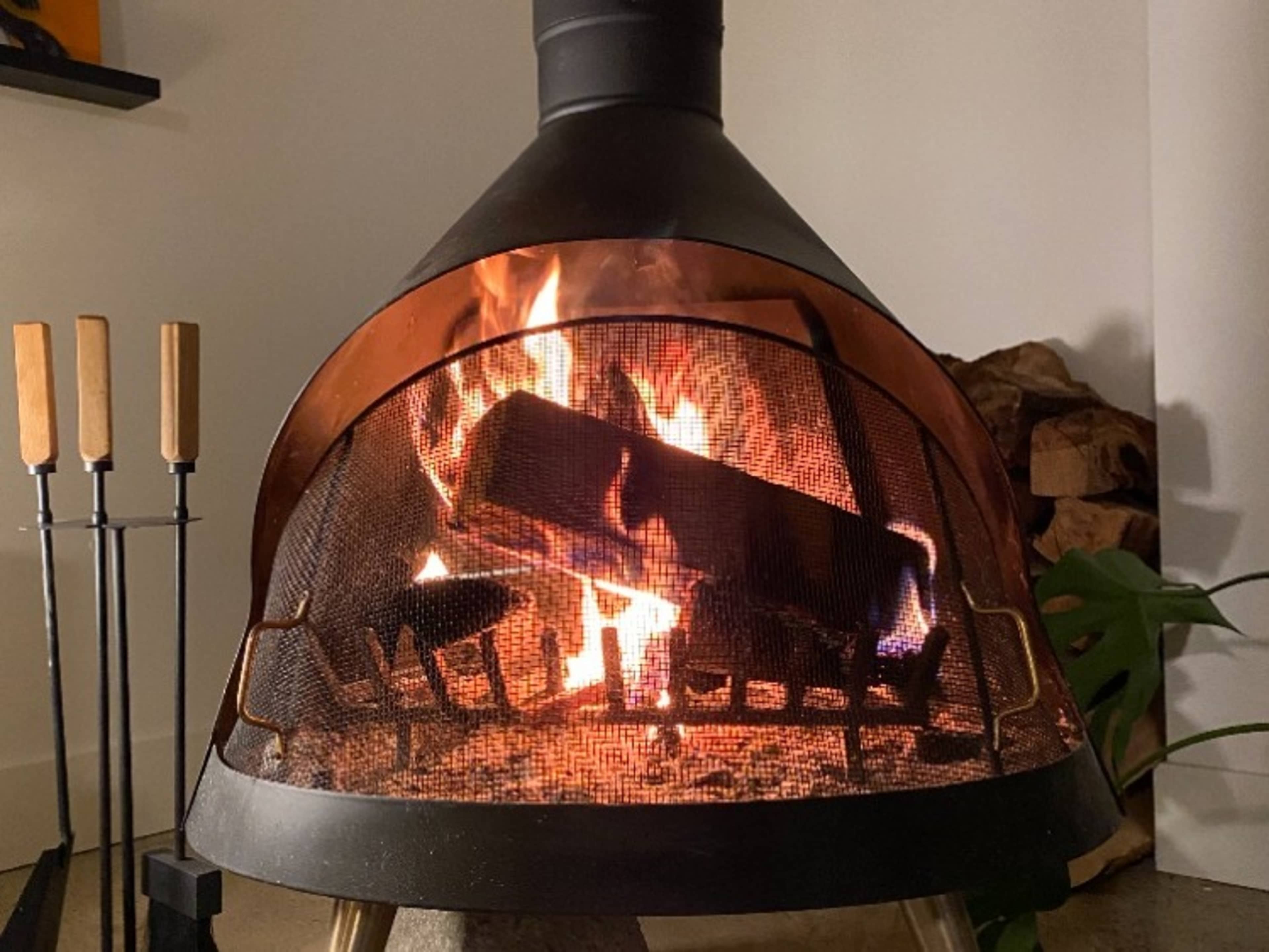 Modern Wood-Burning Fireplace