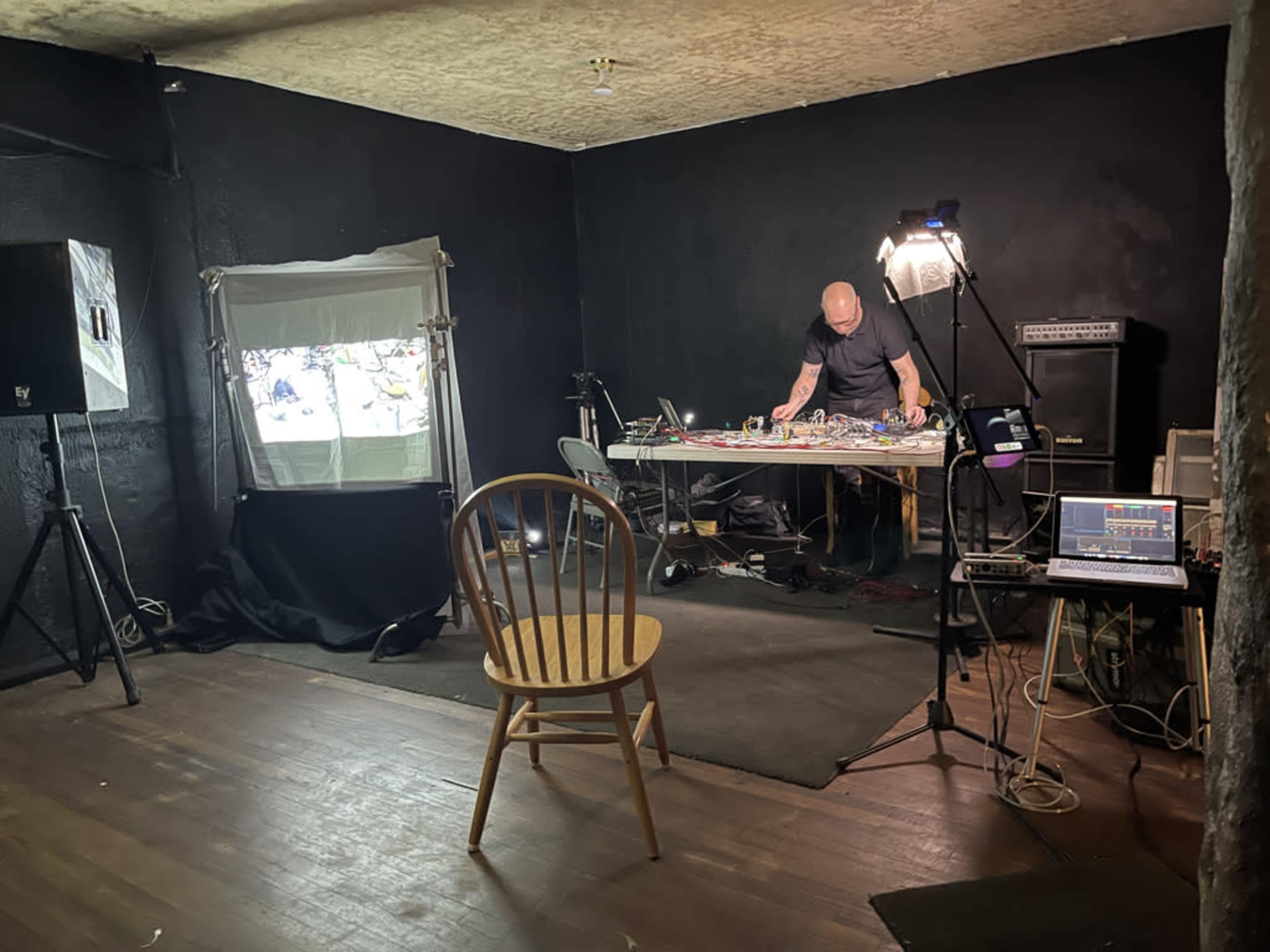 Indoor and Outdoor event space. Great for band rehearsals, music or live performance and theater events, photoshoots, and filming projects. Image in Emory Village, Atlanta, GA