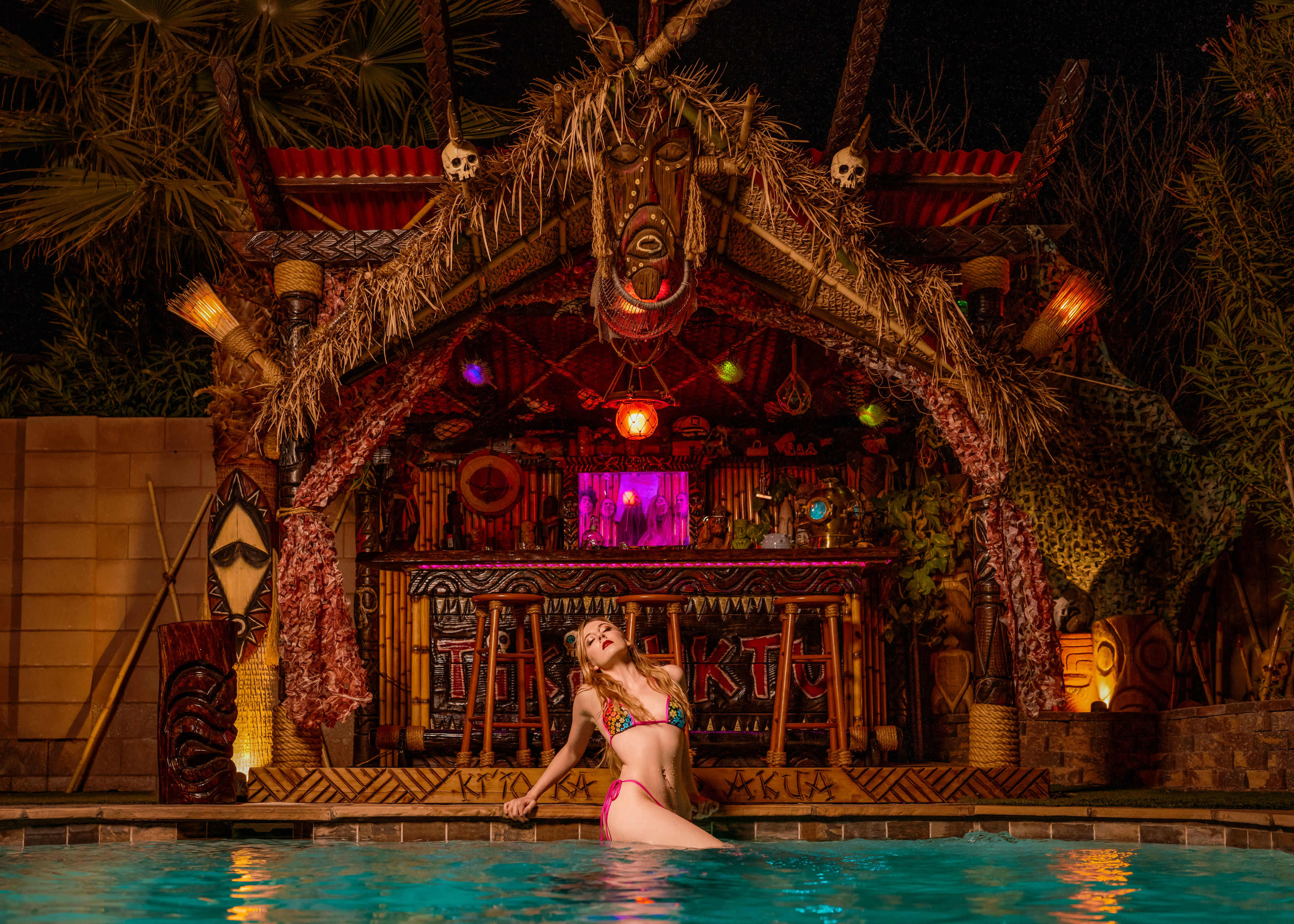 Unique Jungle-Adventure Tiki bar, pool and 1966 Chevy El Camino Image in North Las Vegas, North Las Vegas, NV