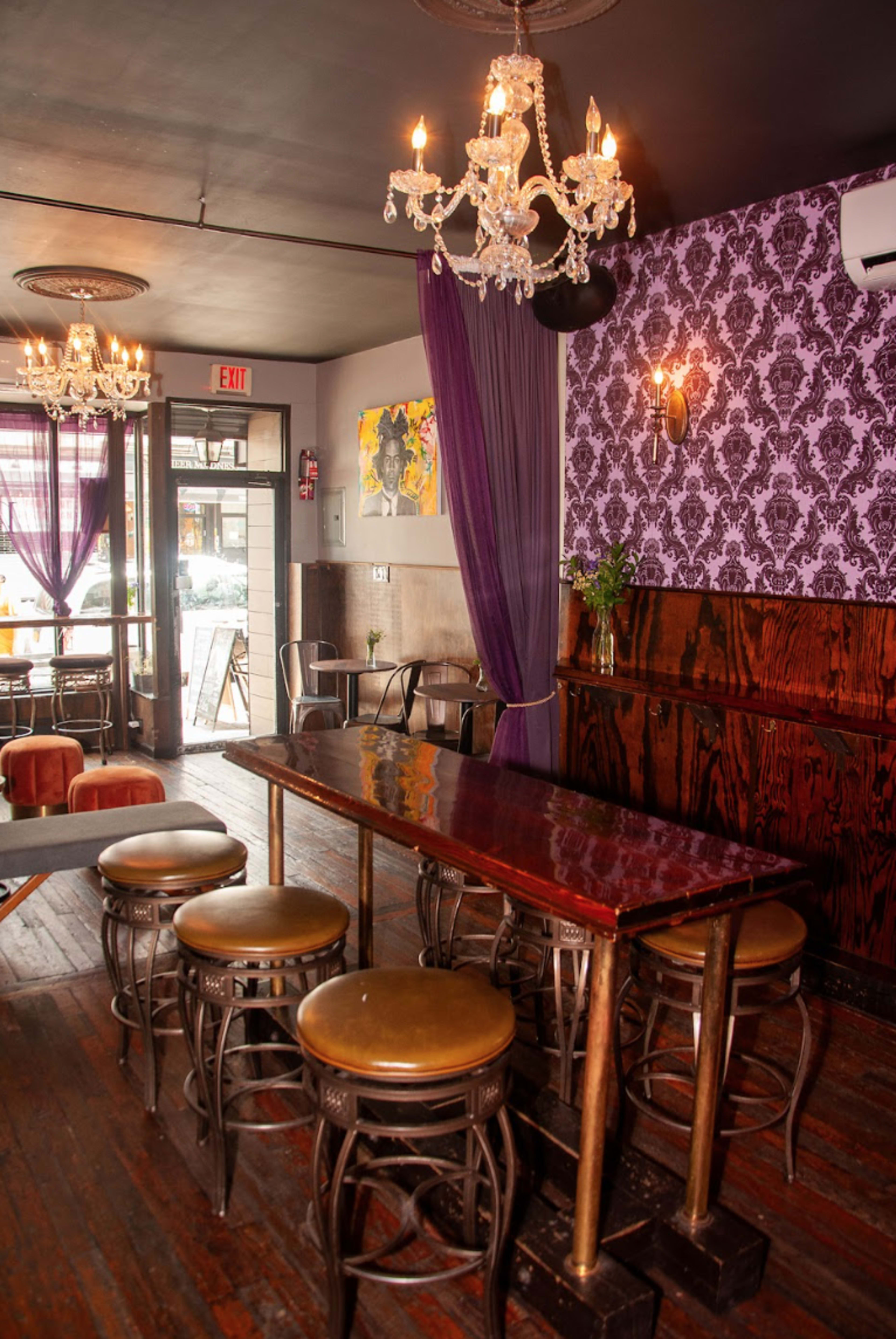 A Crown Heights gem, velvet wallpaper, chandeliers, natural light. Covered backyard patio. Image in Crown Heights, Brooklyn, NY