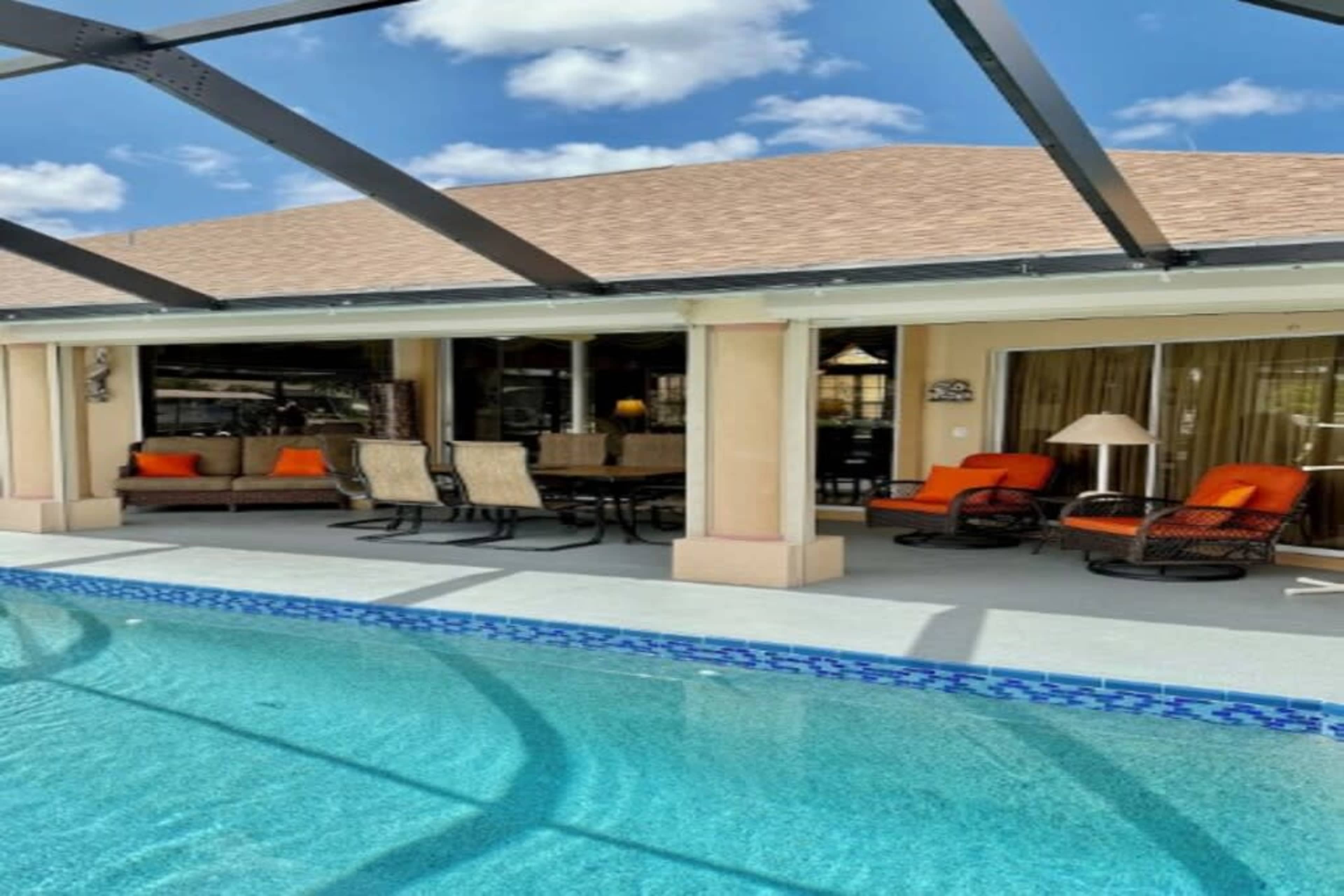 Heated Pool/Waterfront/Canal/Dock/Gulf Access, Private Sunny Home Image in Pelican, Cape Coral, FL