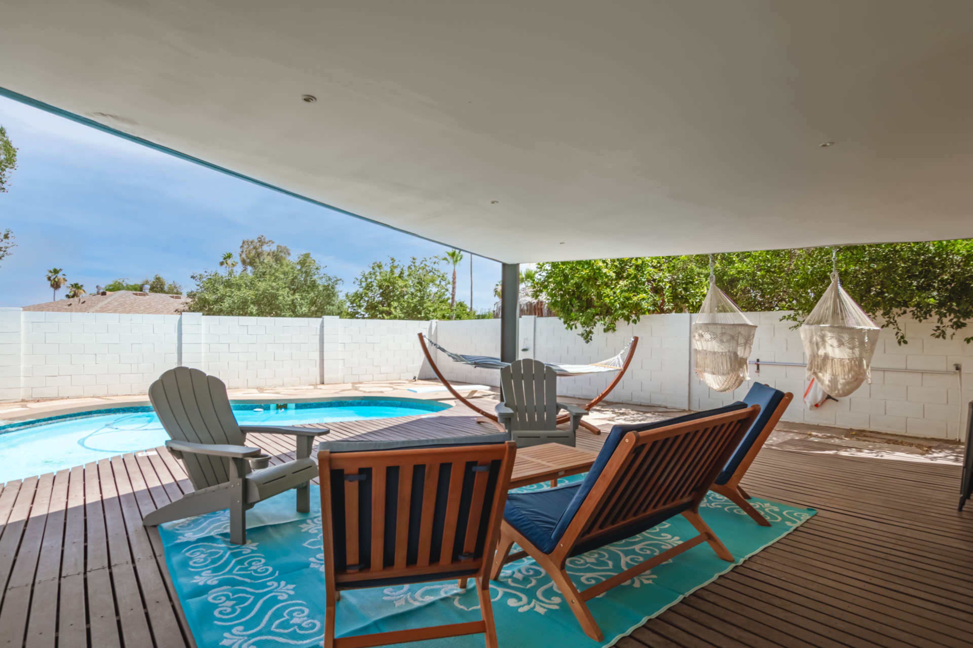 Pool with South Mountain views & Minimalist mid-century modern decor Image in Ahwatukee Foothills Village, Phoenix, AZ