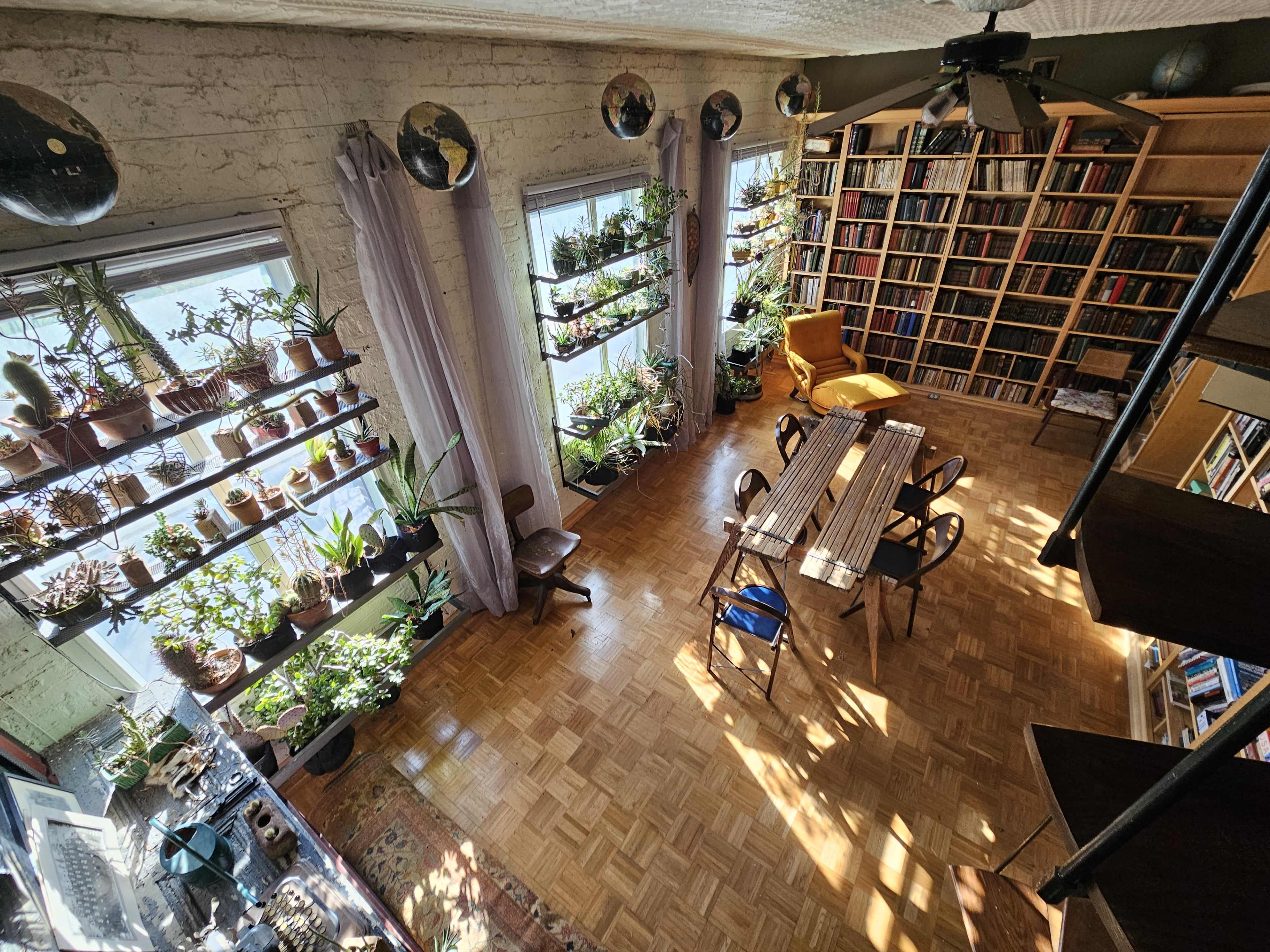 Unique Library in 1920's Industrial Building Brooklyn Image in Williamsburg, Brooklyn, NY