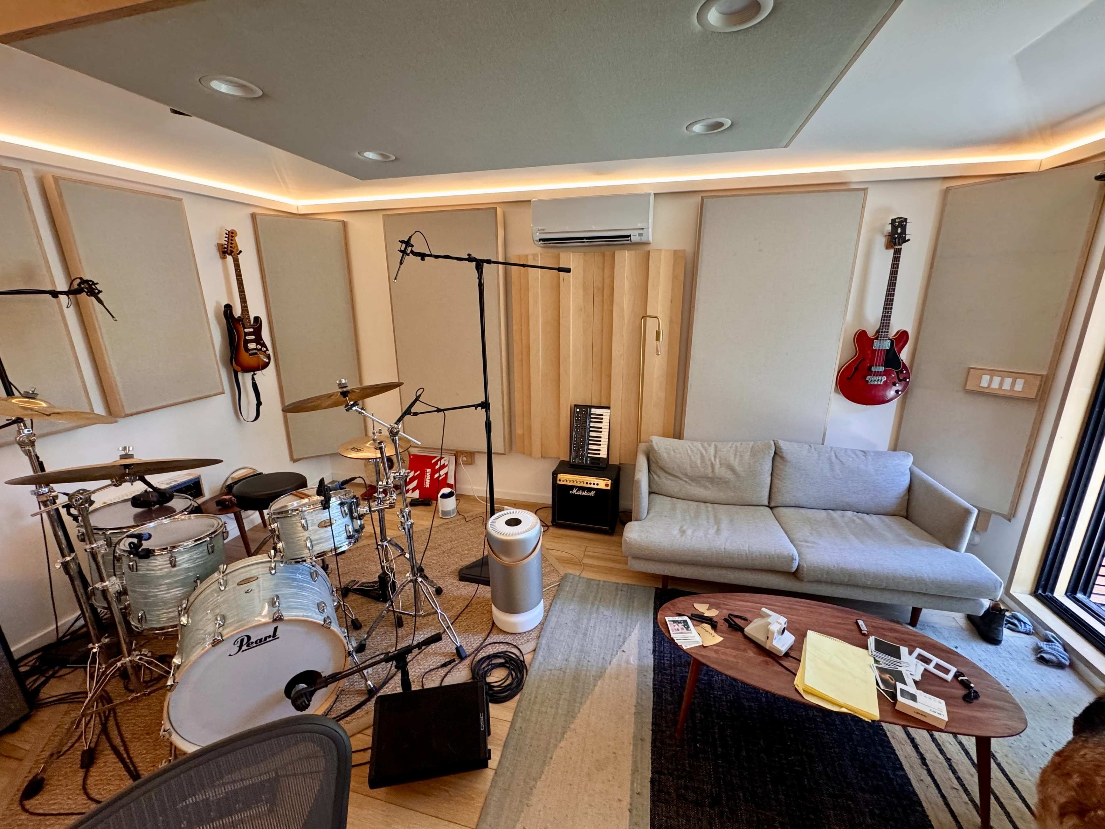 Production room with real drums, instruments, amps Image in Northeast Los Angeles, Los Angeles, CA