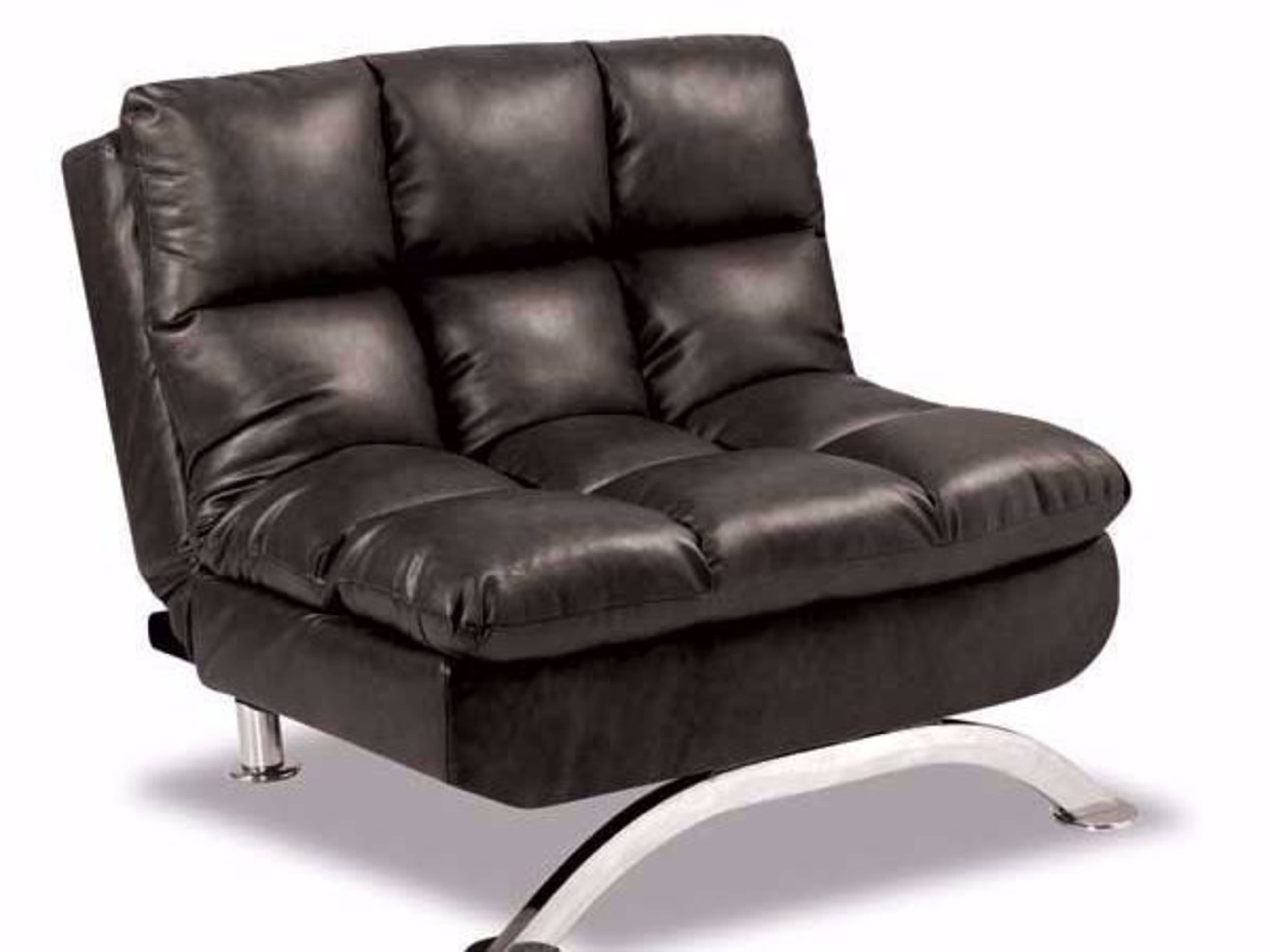 Black leather small couch