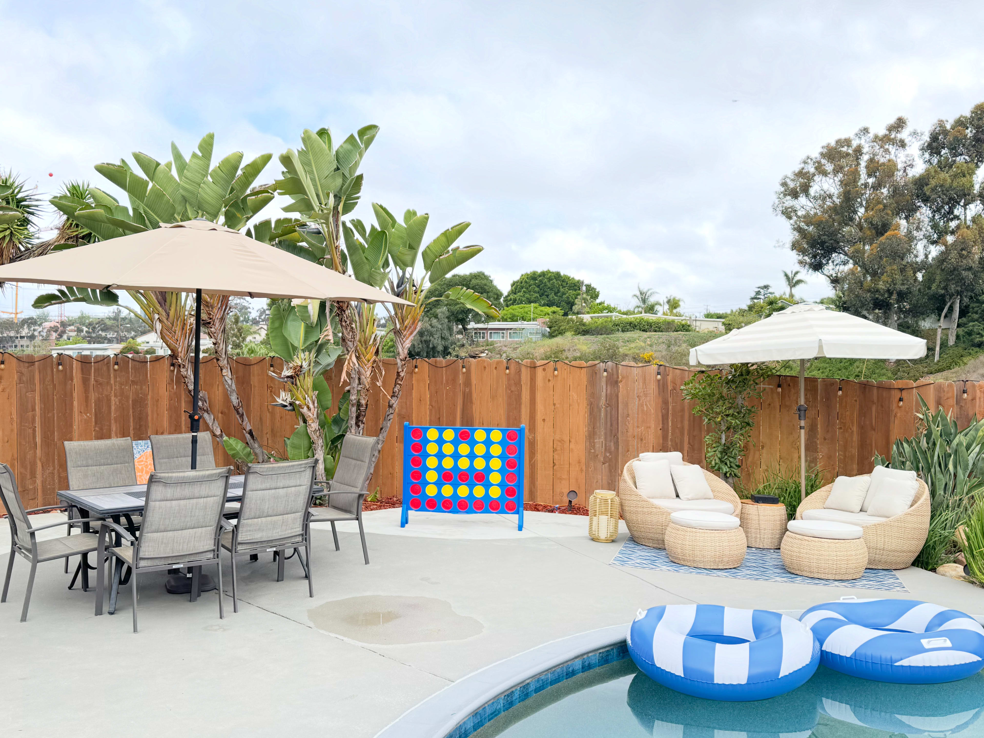 Beautiful, roomy backyard in a quiet suburban San Diego neighborhood—perfect for relaxing or entertaining. Image in Serra Mesa, San Diego, CA