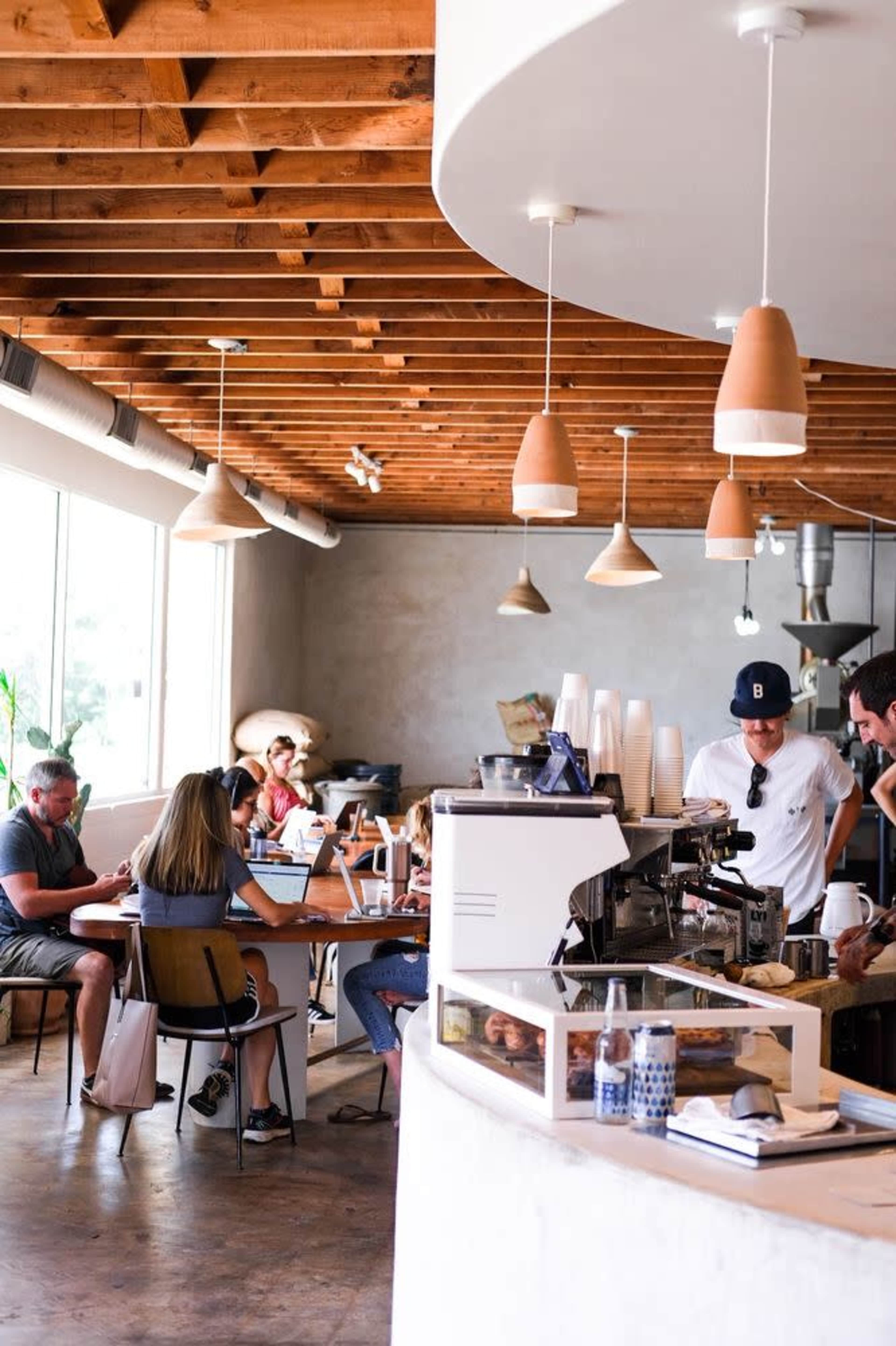 Santa Fe meets Milos, Greece- unique and picturesque coffee shop! Image in MLK, Austin, TX