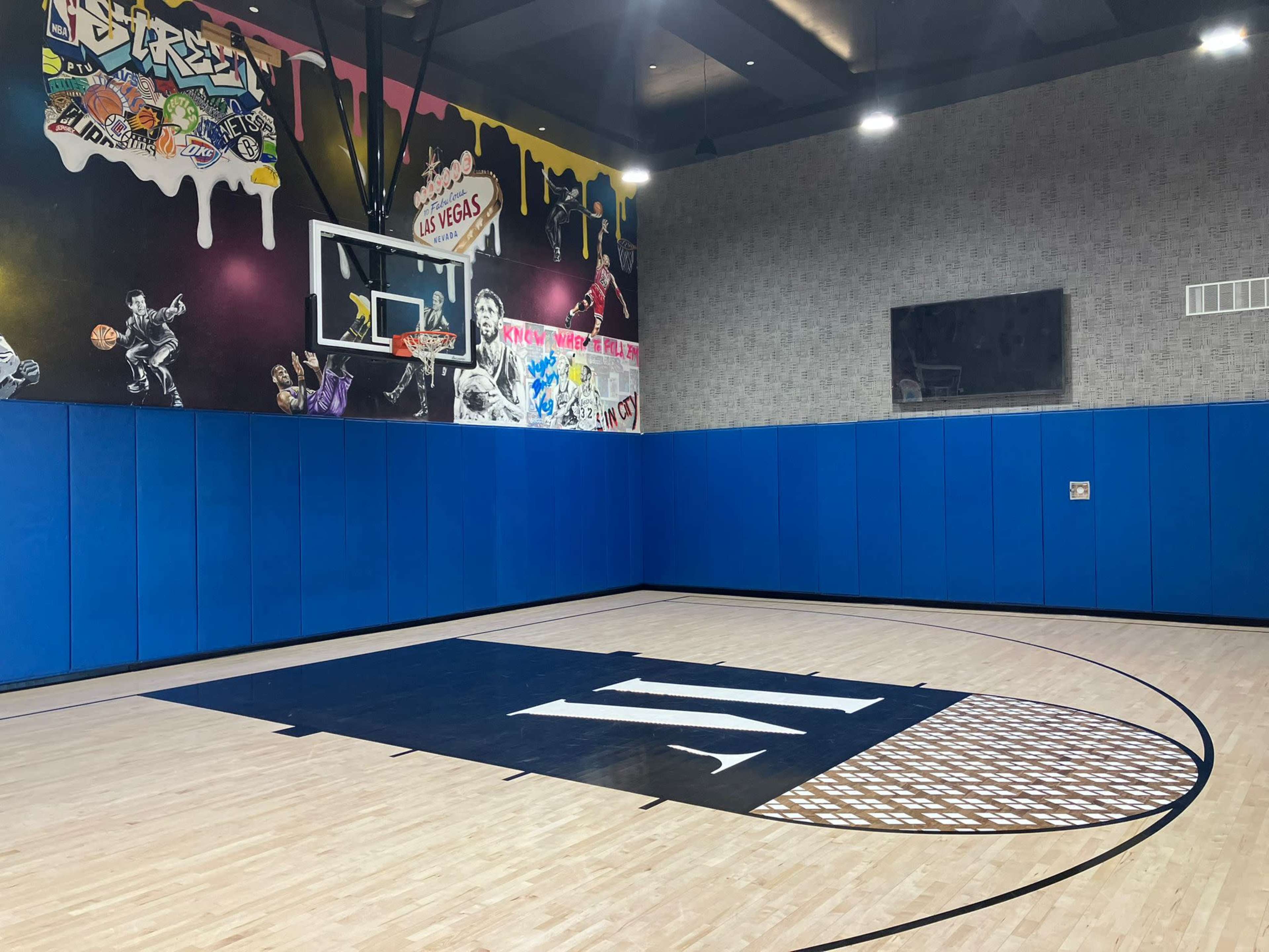 Halfcourt Basketball Gym at Luxury Apartment Rooftop Image in Clayton Township, St. Louis, MO