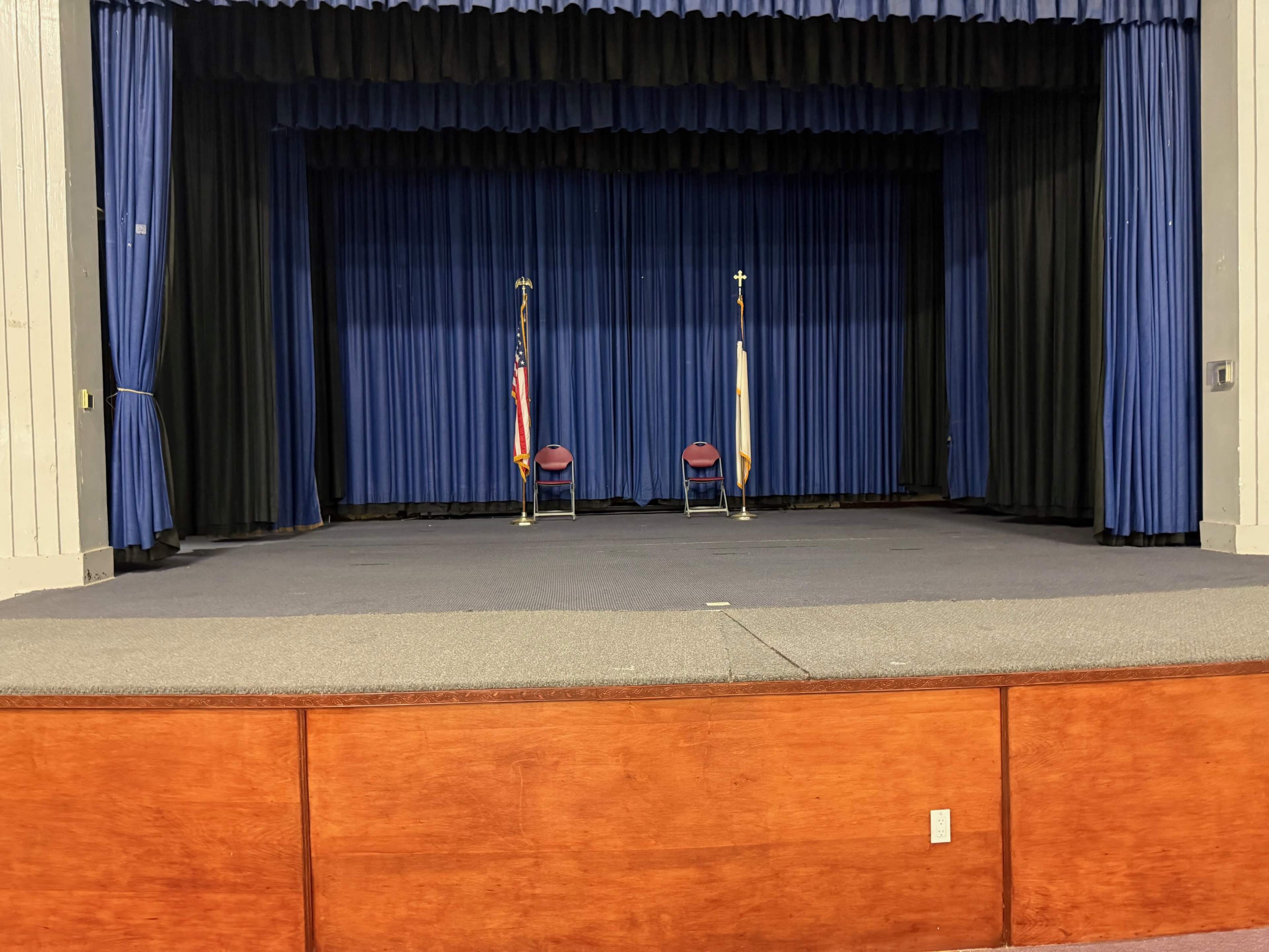 School Auditorium with Elevated Stage and Balcony Image in South Los Angeles, Los Angeles, CA
