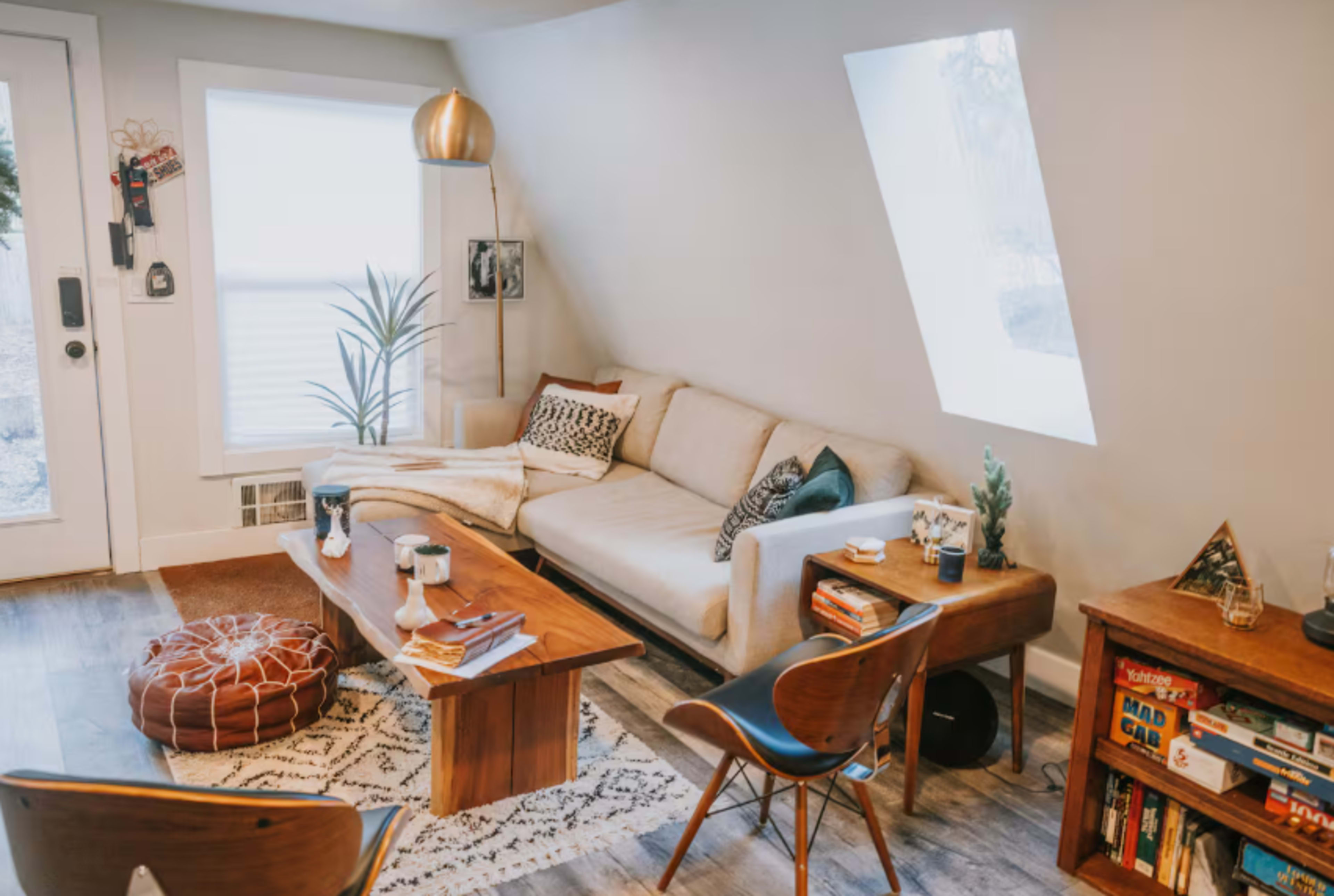 A Frame cabin on a creek Image in , Gold bar, WA