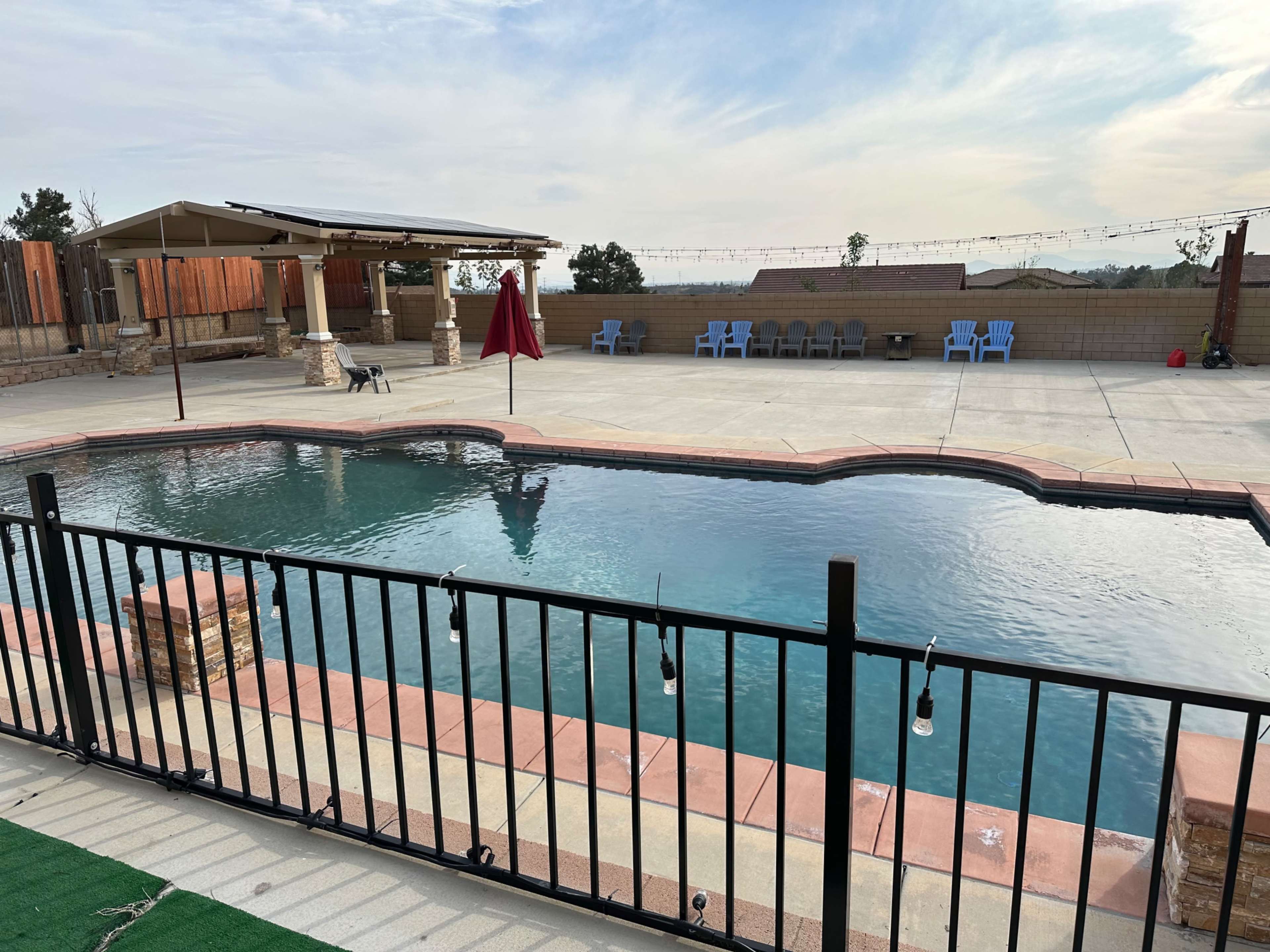 "🌟 SAN BERNARDINO’S MOST REQUESTED BACKYARD VENUE — HEATED POOL • 🏙️ SKYLINE VIEWS • 🎬 26FT SCREEN ✨ FULL-SERVICE ADD-ONS" Image in Verdemont, San bernardino, CA